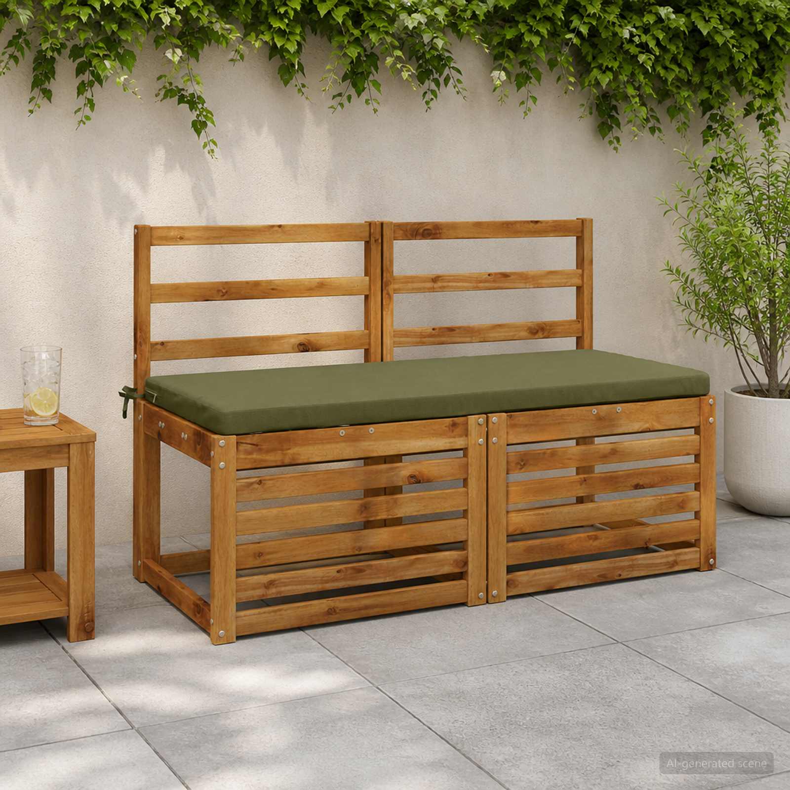 Cuscino per panchina SOEST 100% Poliestere Verde Oliva