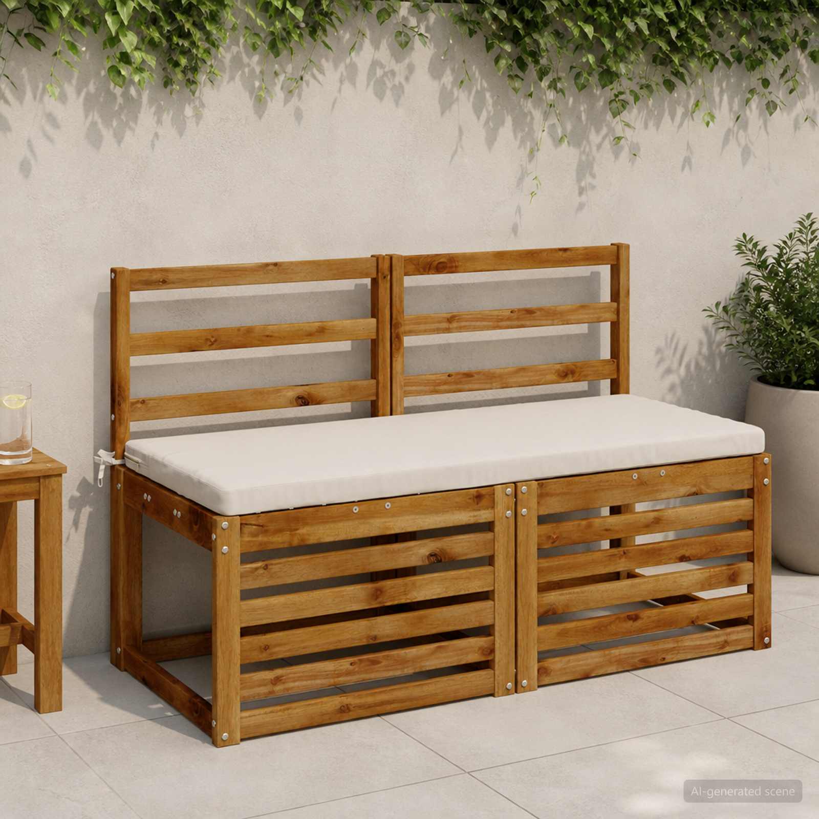 Cuscino per panchina SOEST 100% Poliestere Bianco