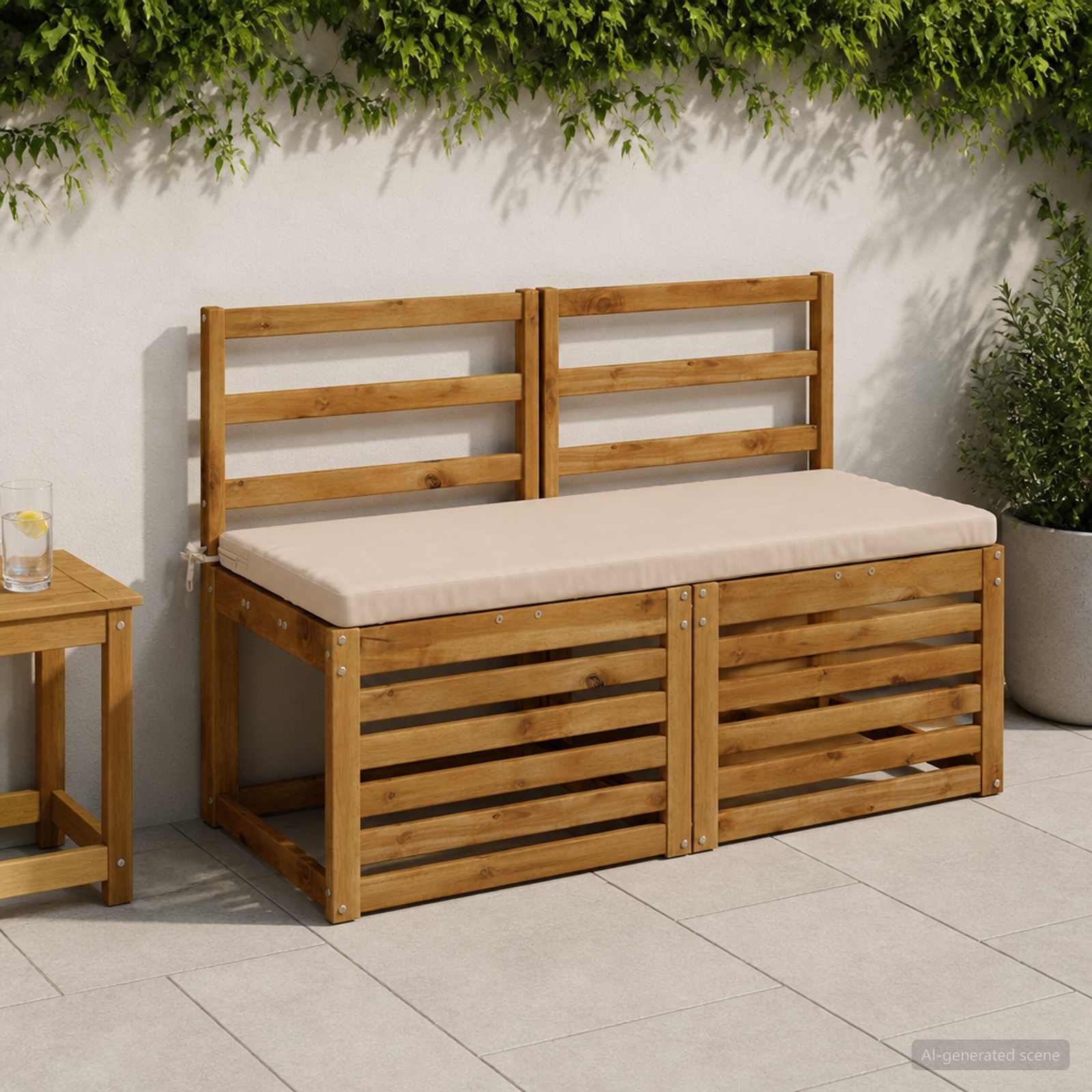 Cuscino per panchina SOEST 100% Poliestere Crema