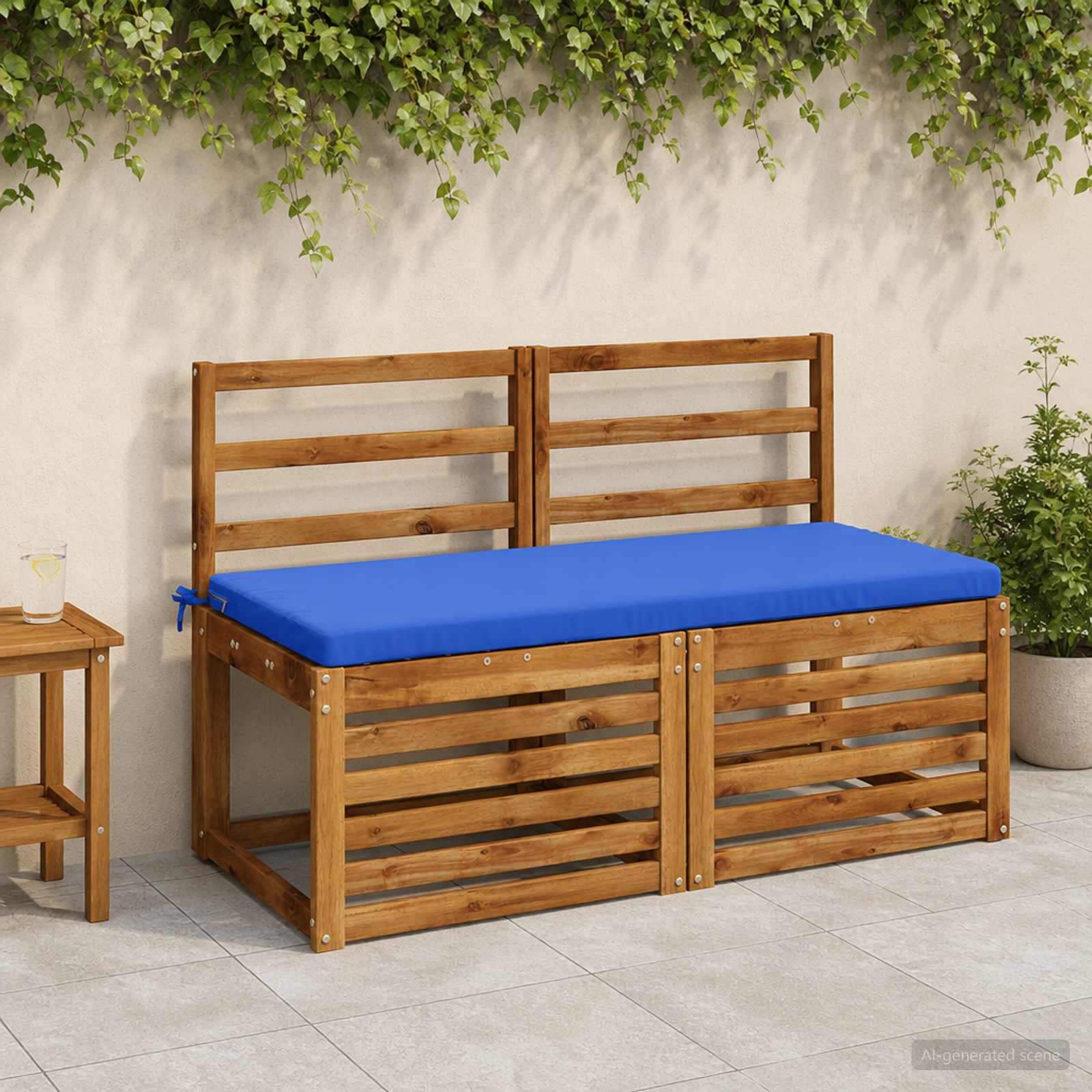 Cuscino per panchina SOEST 100% Poliestere Blu Reale