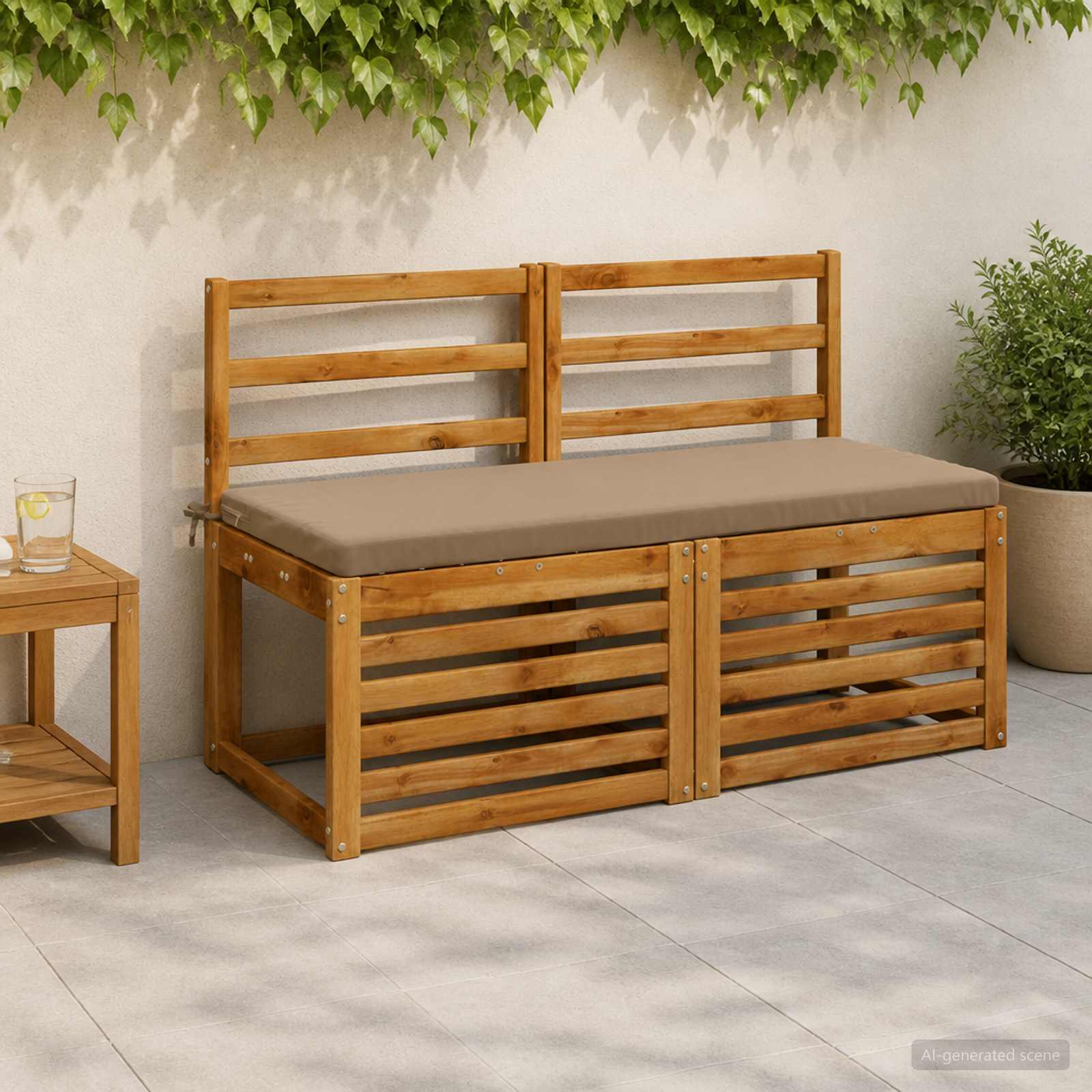 Cuscino per panchina SOEST 100% Poliestere Tortora