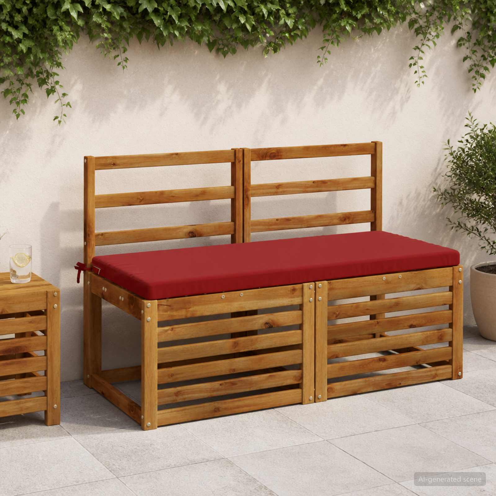 Cuscino per panchina SOEST 100% Poliestere Rosso Vino