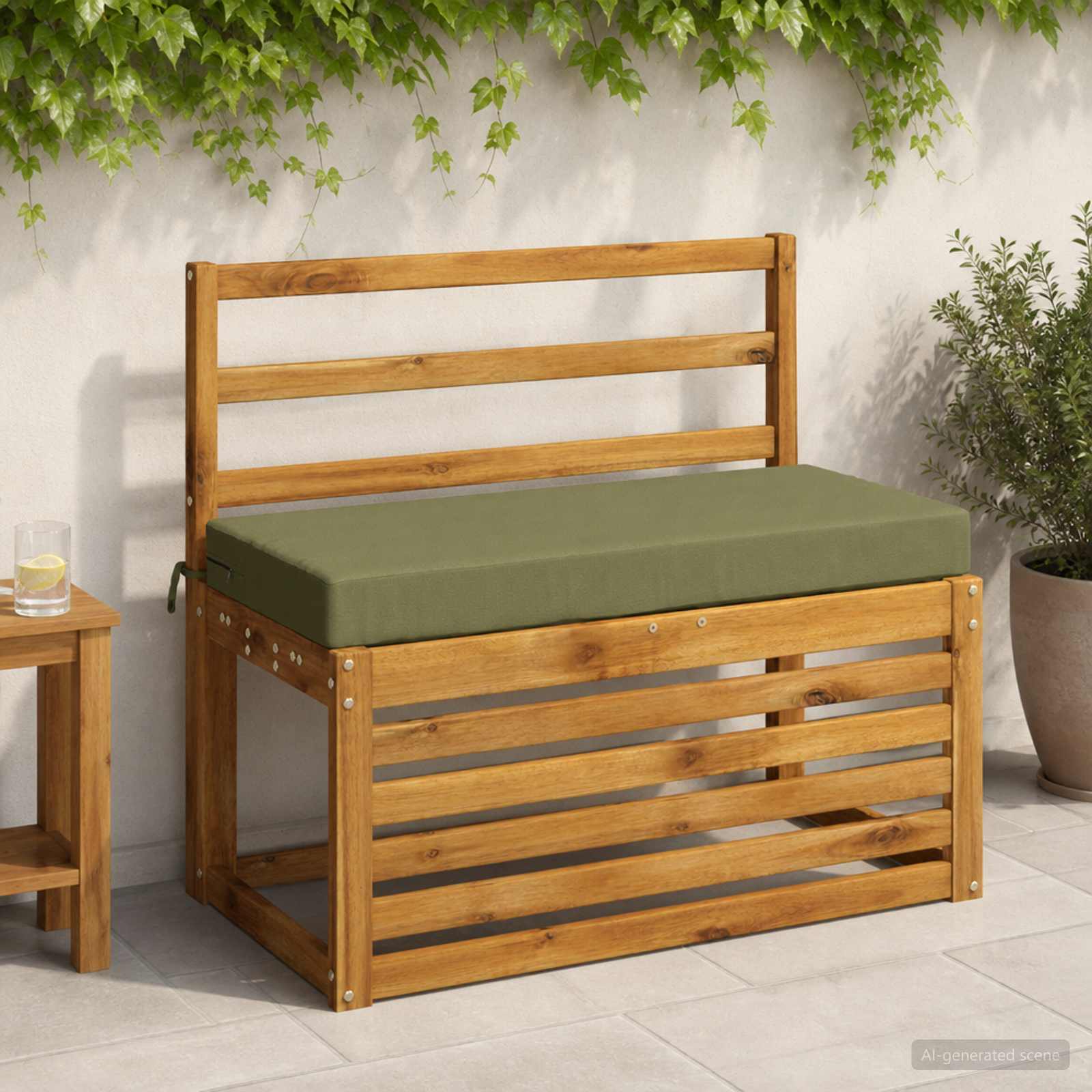 Cuscino per panchina SOEST 100% Poliestere Verde Oliva