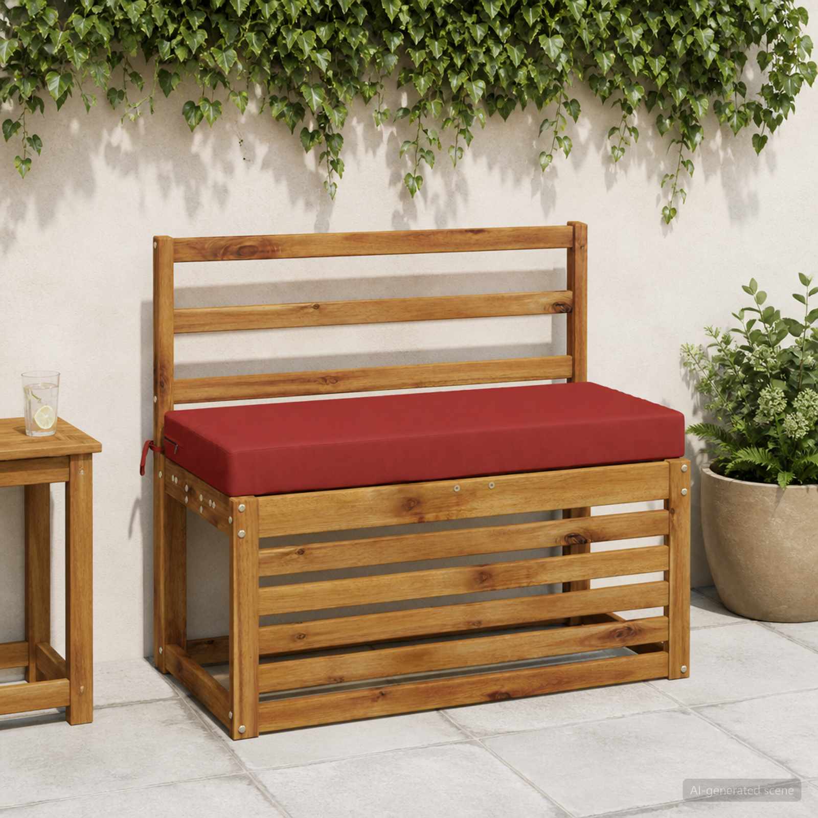 Cuscino per panchina SOEST 100% Poliestere Rosso 60 x 40 x 8 cm