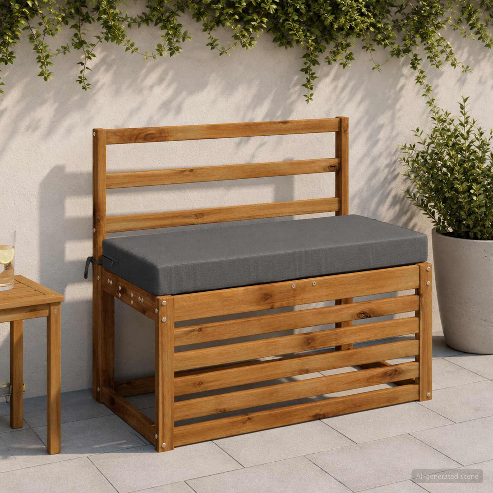 Cuscino per panchina SOEST 100% Poliestere Grigio
