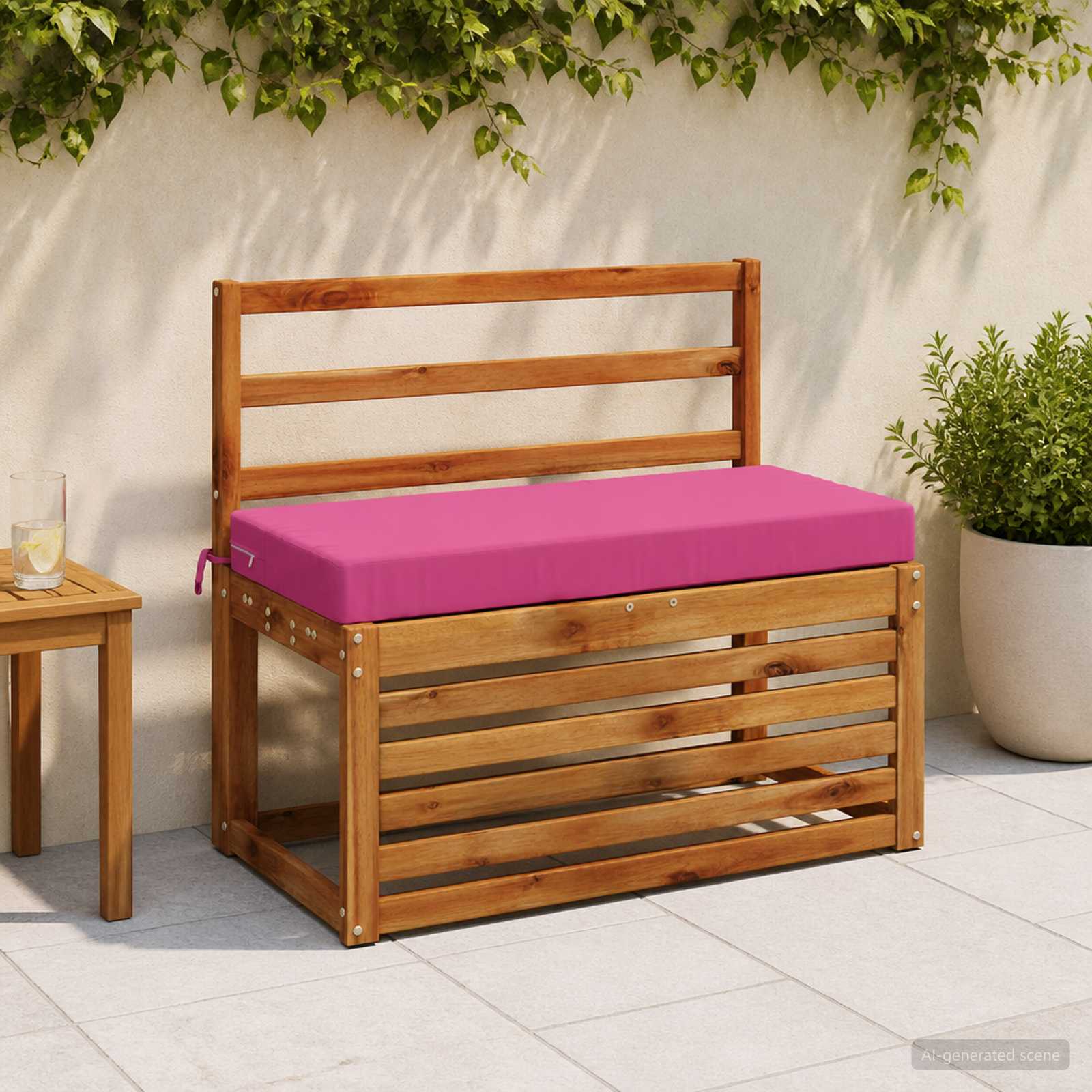 Cuscino per panchina SOEST 100% Poliestere Rosa 60 x 40 x 8 cm
