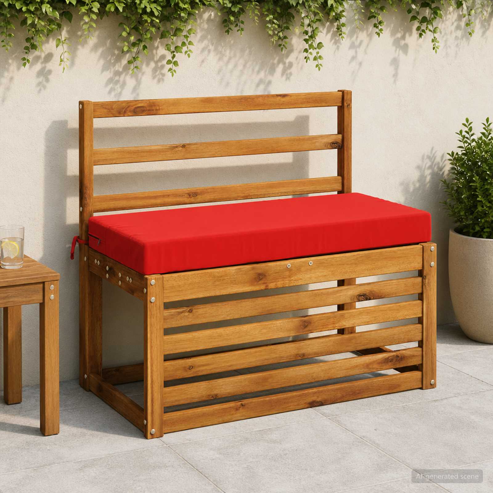 Cuscino per panchina SOEST 100% Poliestere Rosso 60 x 40 x 8 cm