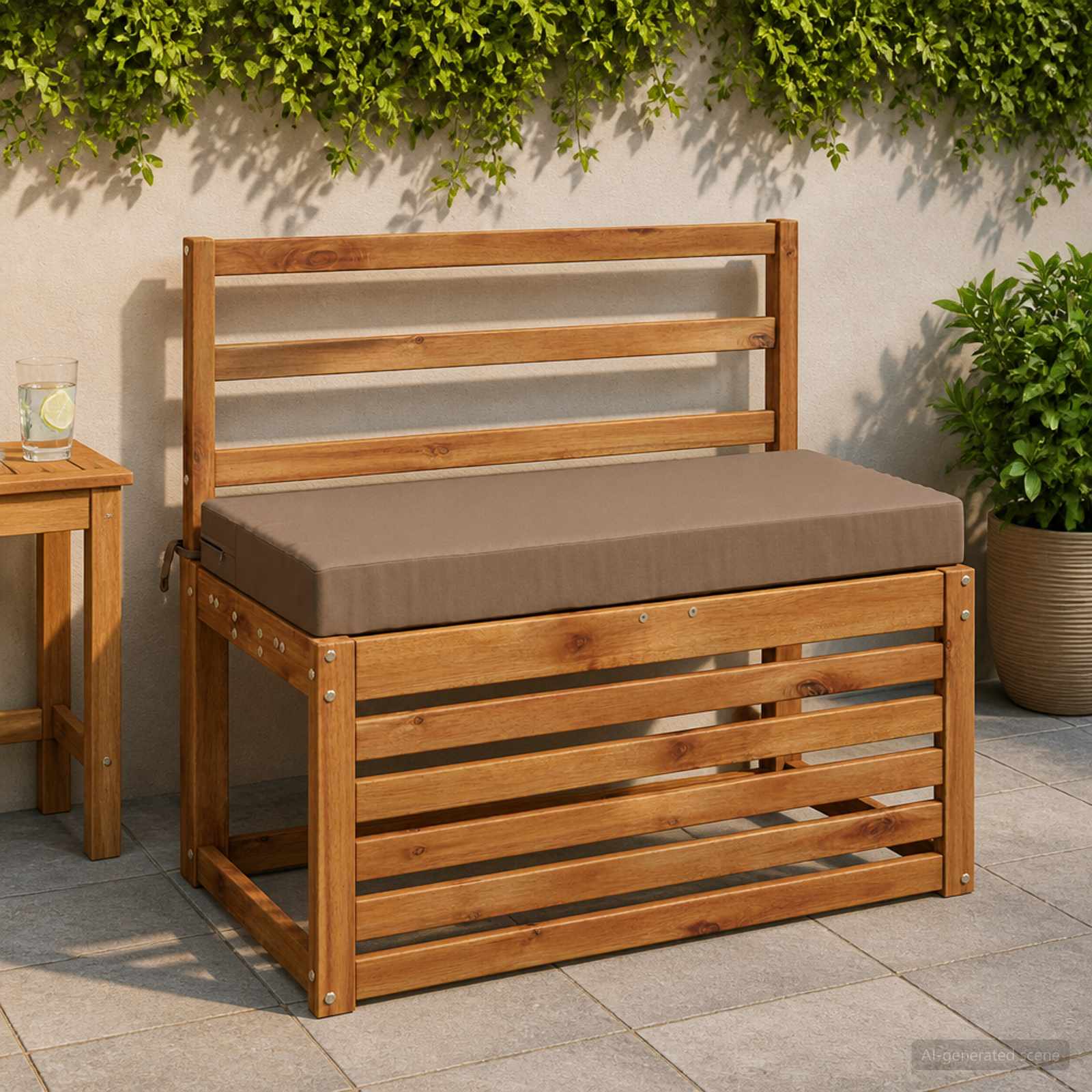 Cuscino per panchina SOEST 100% Poliestere Tortora