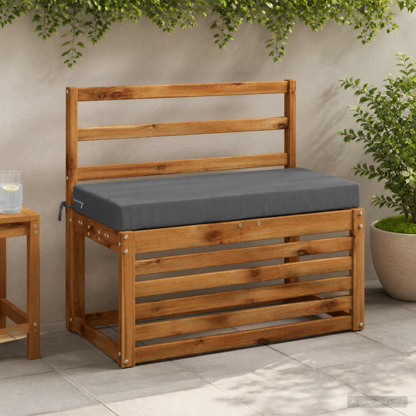 Cuscino per panchina SOEST 100% Poliestere Blu 80 x 40 x 8 cm
