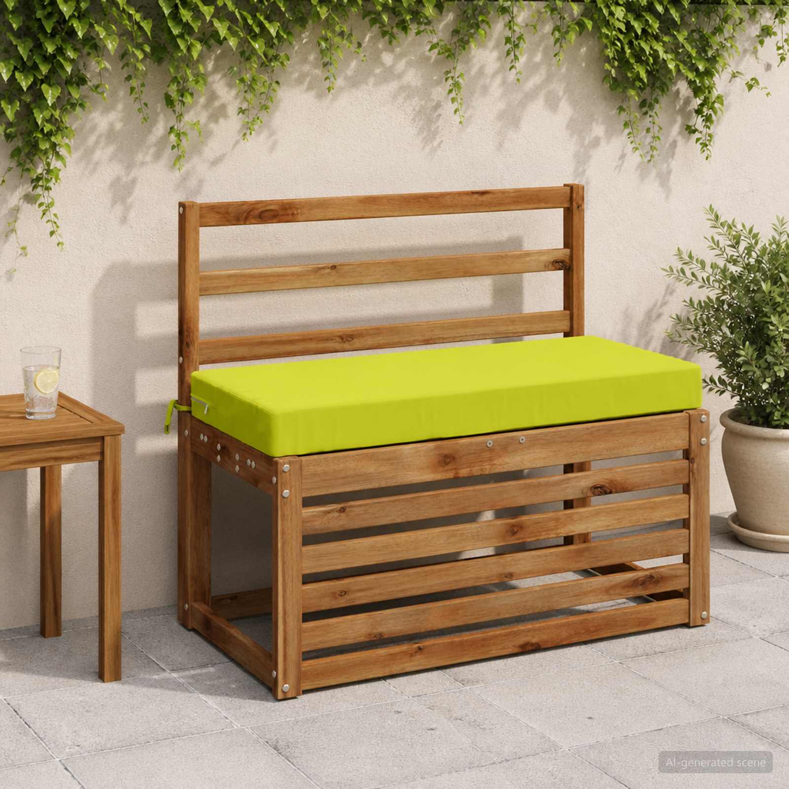 Cuscino per panchina SOEST 100% Poliestere Verde brillante.