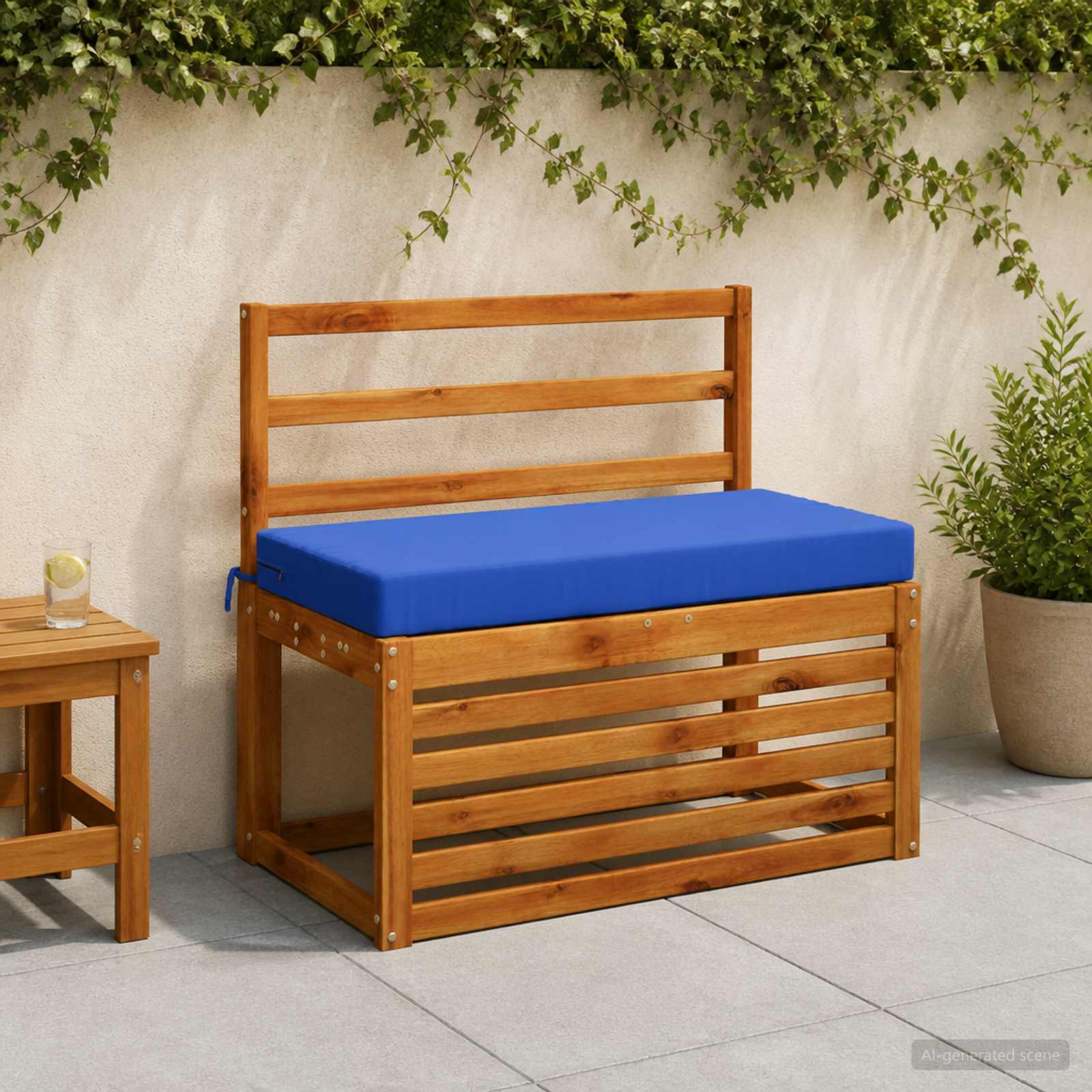 Cuscino per panchina SOEST 100% Poliestere Blu Reale