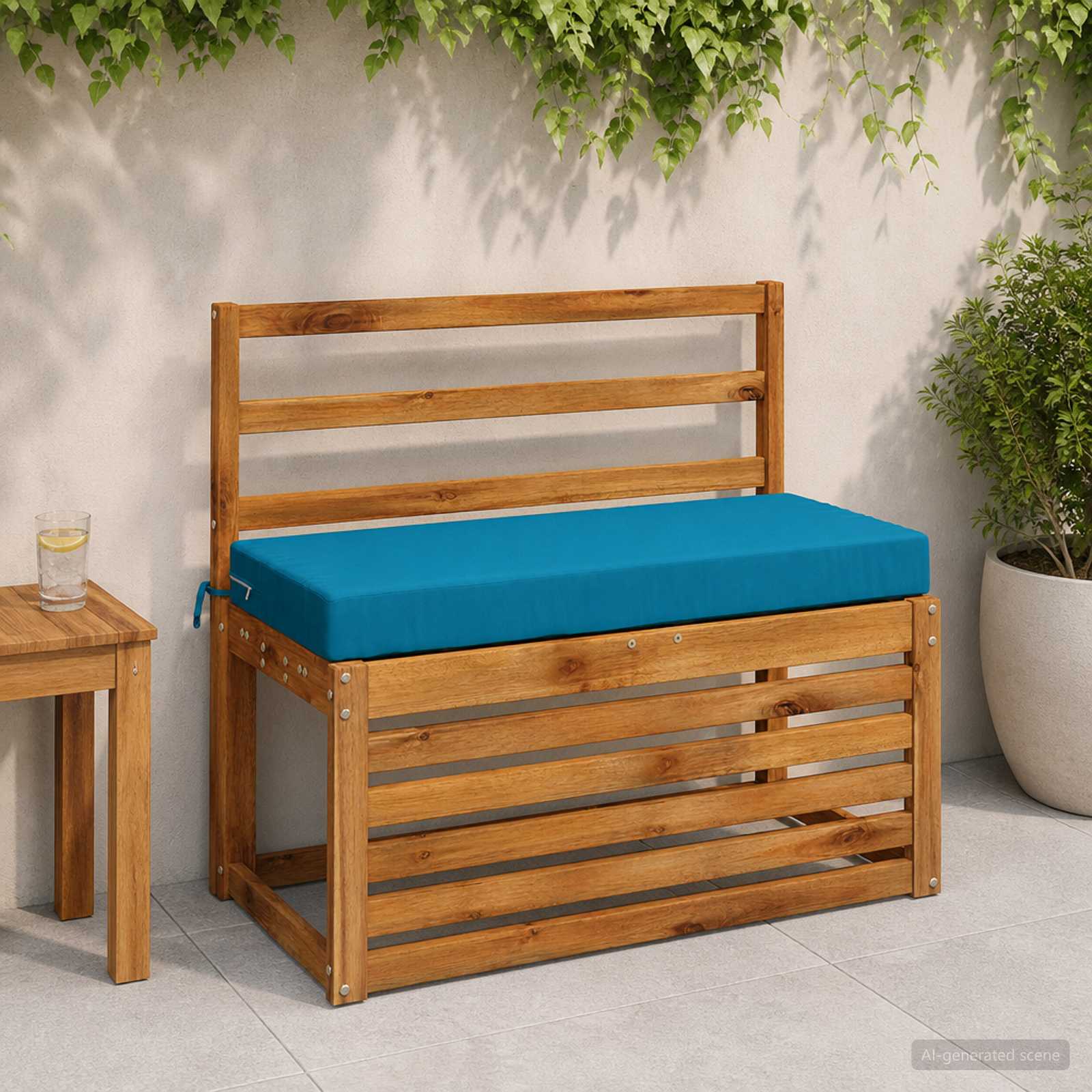Cuscino per panchina SOEST 100% Poliestere Azzurro