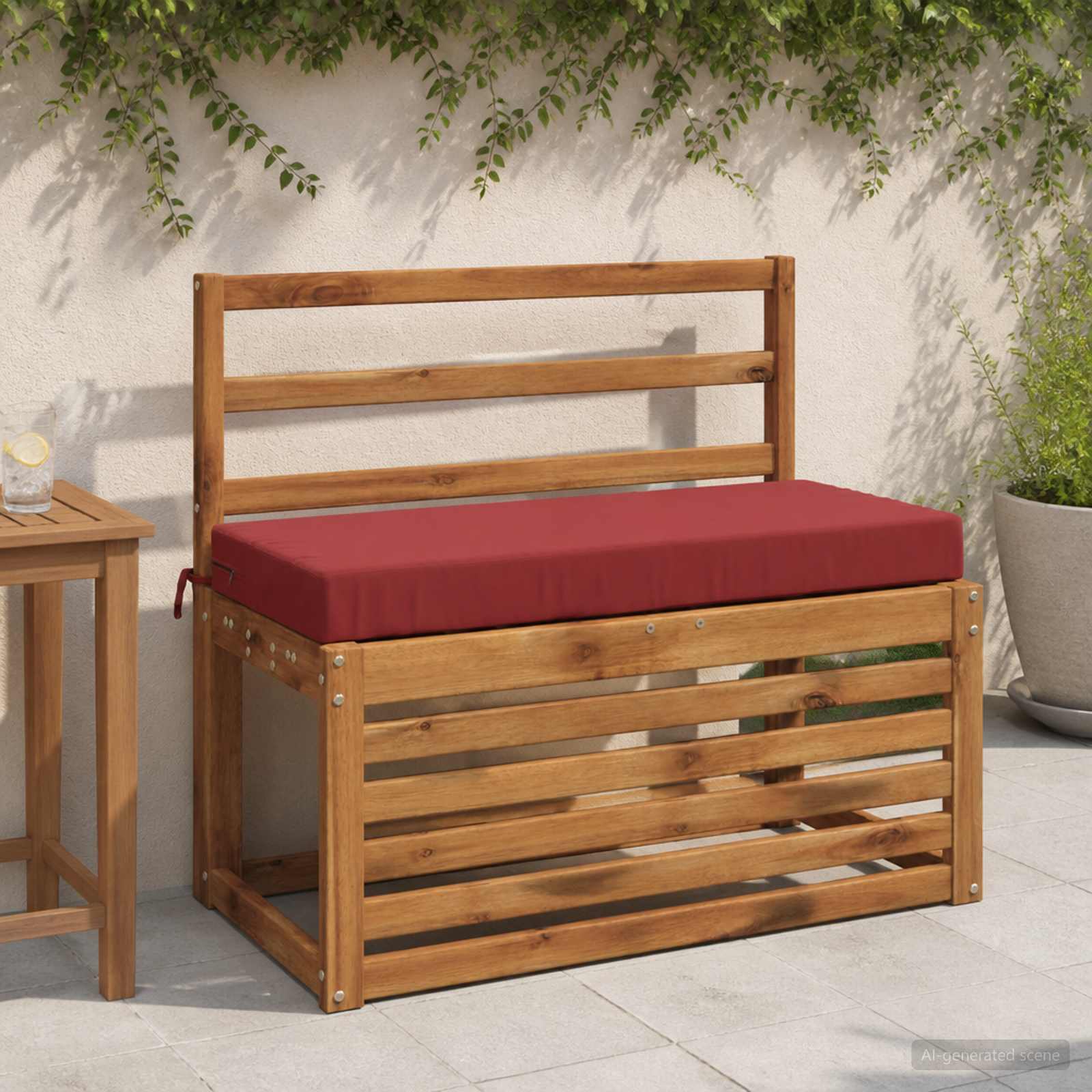 Cuscino per panchina SOEST 100% Poliestere Rosso Vino