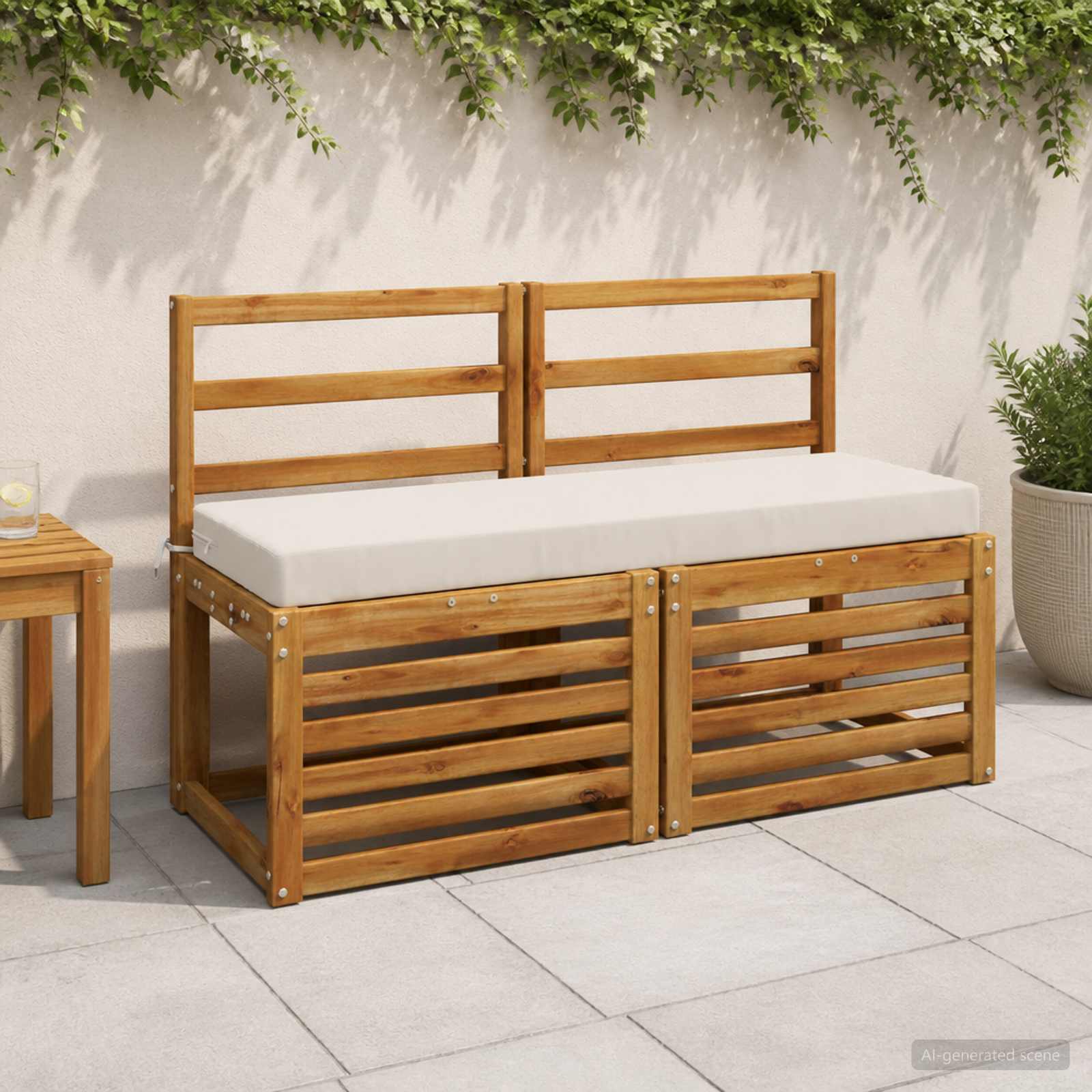 Cuscino per panchina SOEST 100% Poliestere Bianco