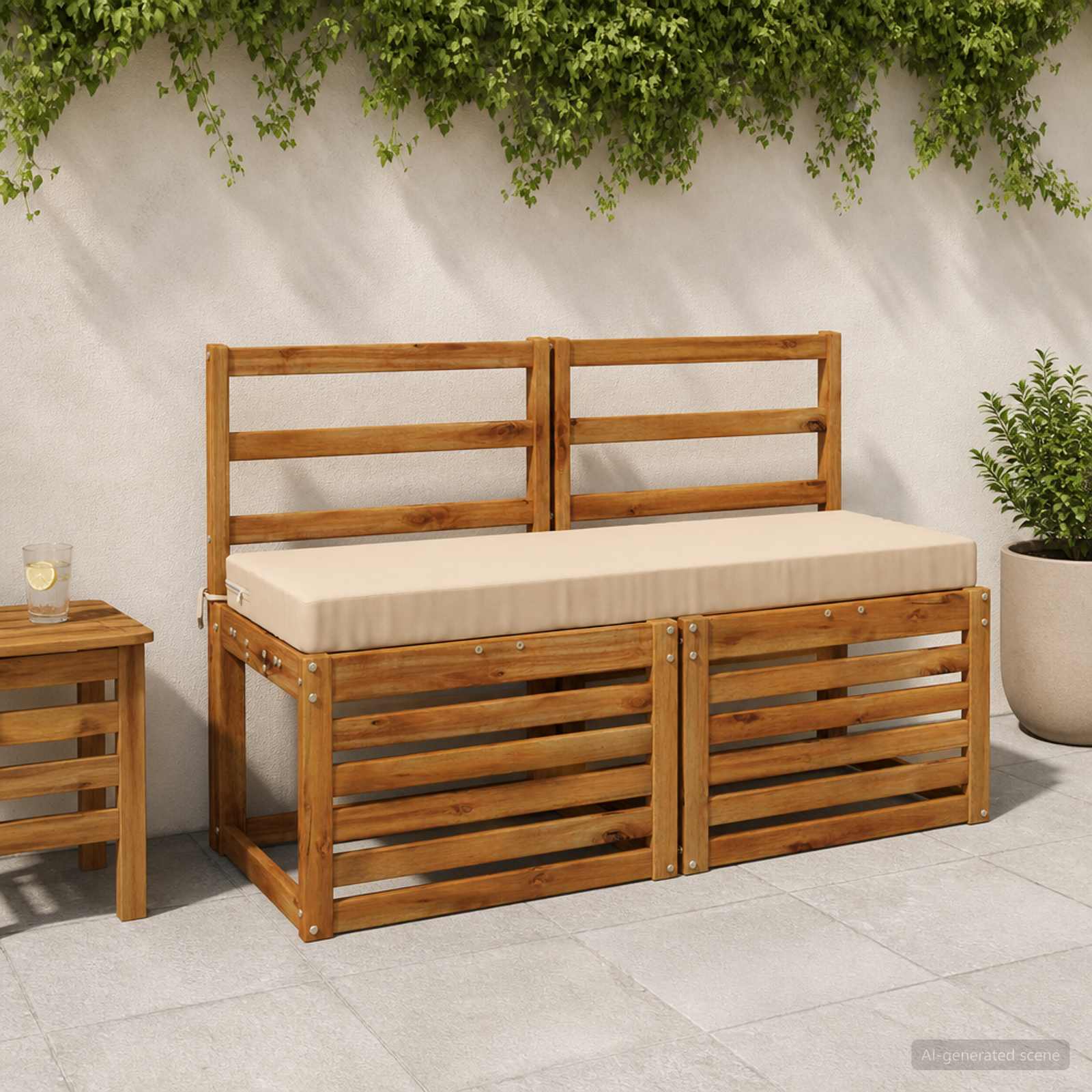Cuscino per panchina SOEST 100% Poliestere Crema