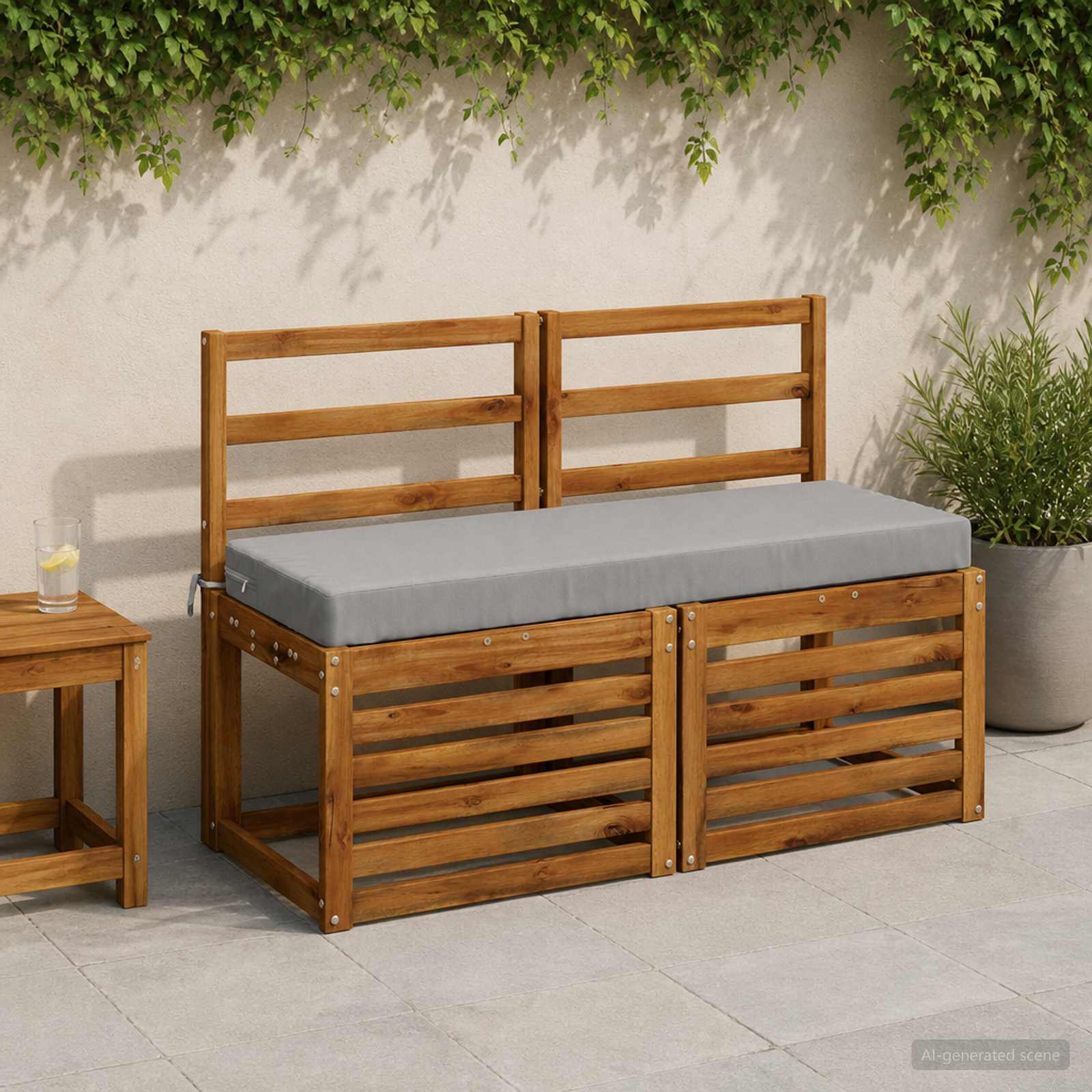 Cuscino per panchina SOEST 100% Poliestere Grigio