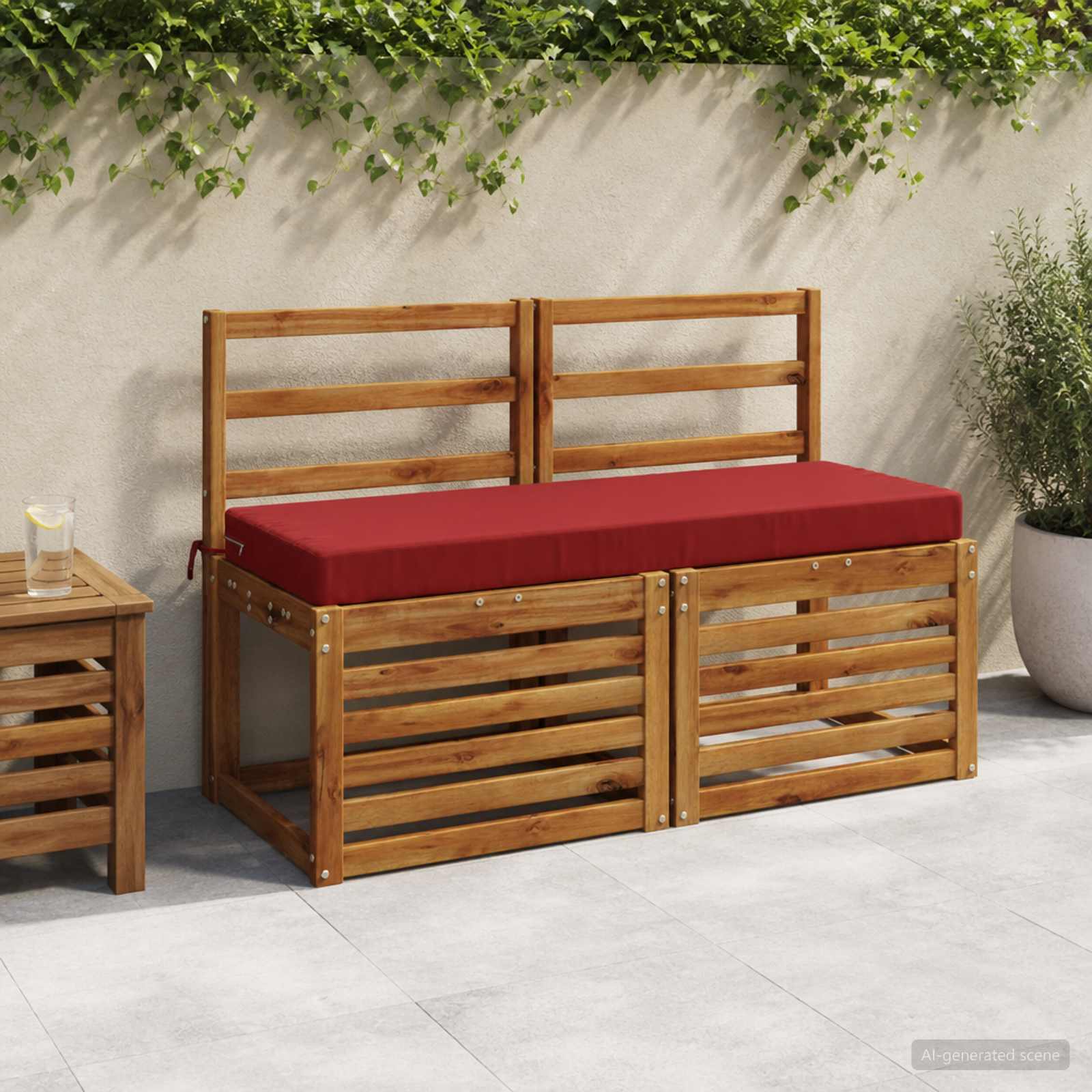 Cuscino per panchina SOEST 100% Poliestere Rosso Vino