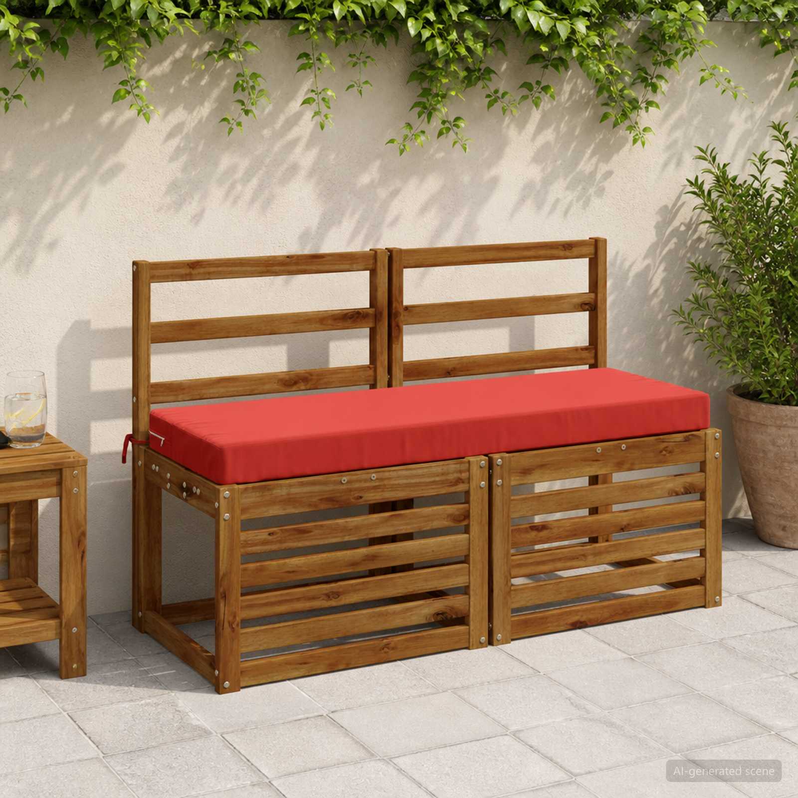 Cuscino per panchina SOEST 100% Poliestere Rosso