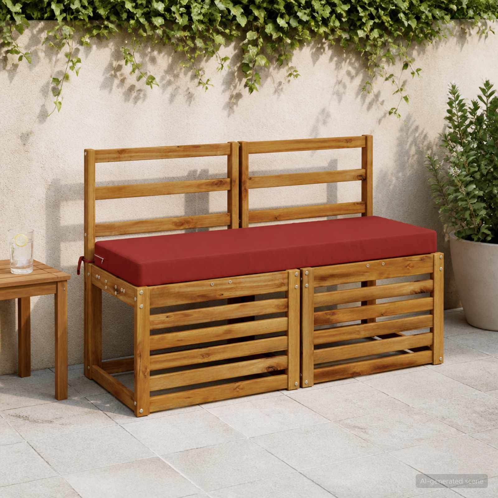 Cuscino per panchina SOEST 100% Poliestere Rosso