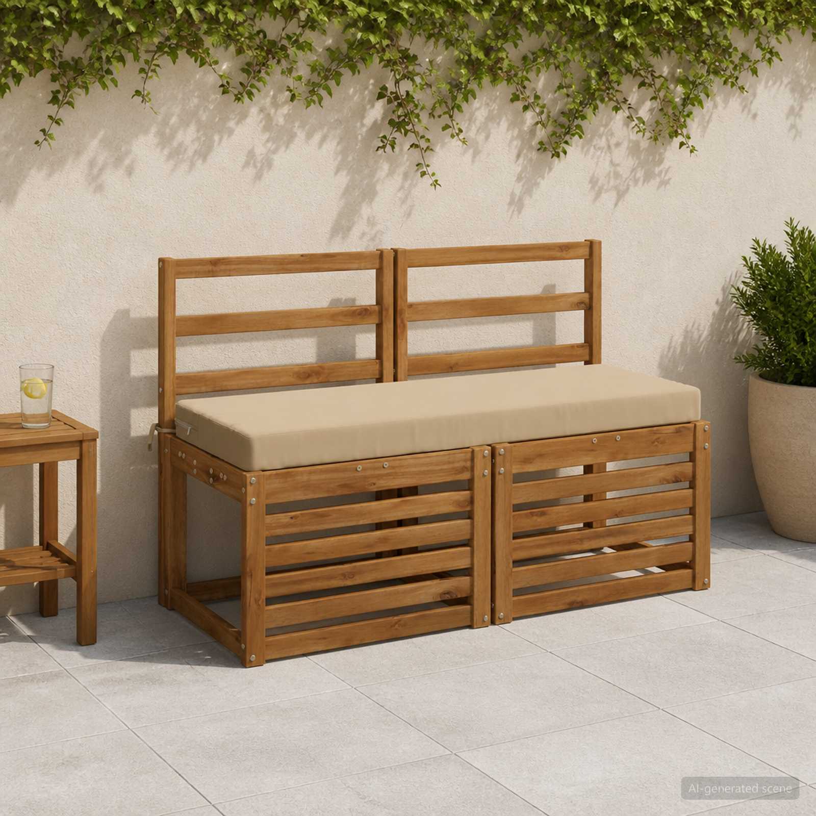 Cuscino per panchina SOEST 100% Poliestere Beige