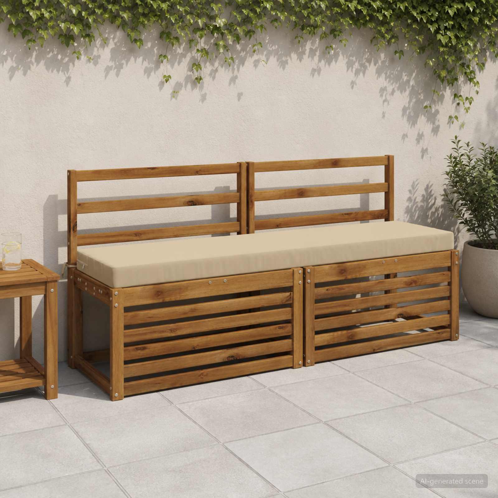 Cuscino per panchina SOEST 100% Poliestere Beige
