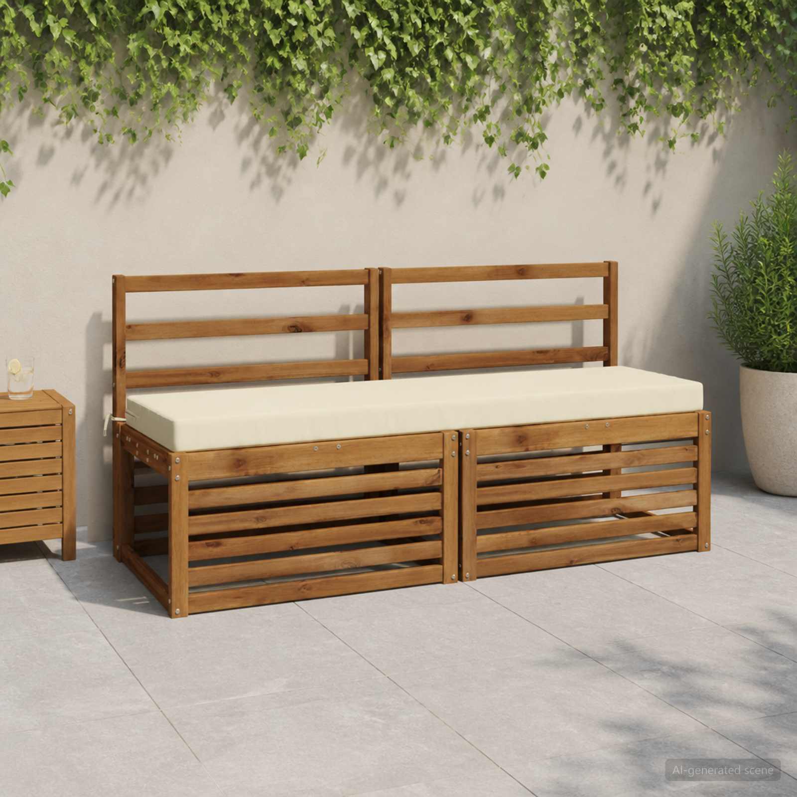 Cuscino per panchina SOEST 100% Poliestere Crema