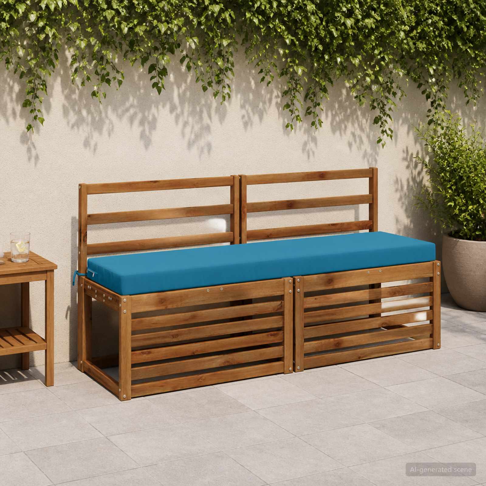 Cuscino per panchina SOEST 100% Poliestere Azzurro
