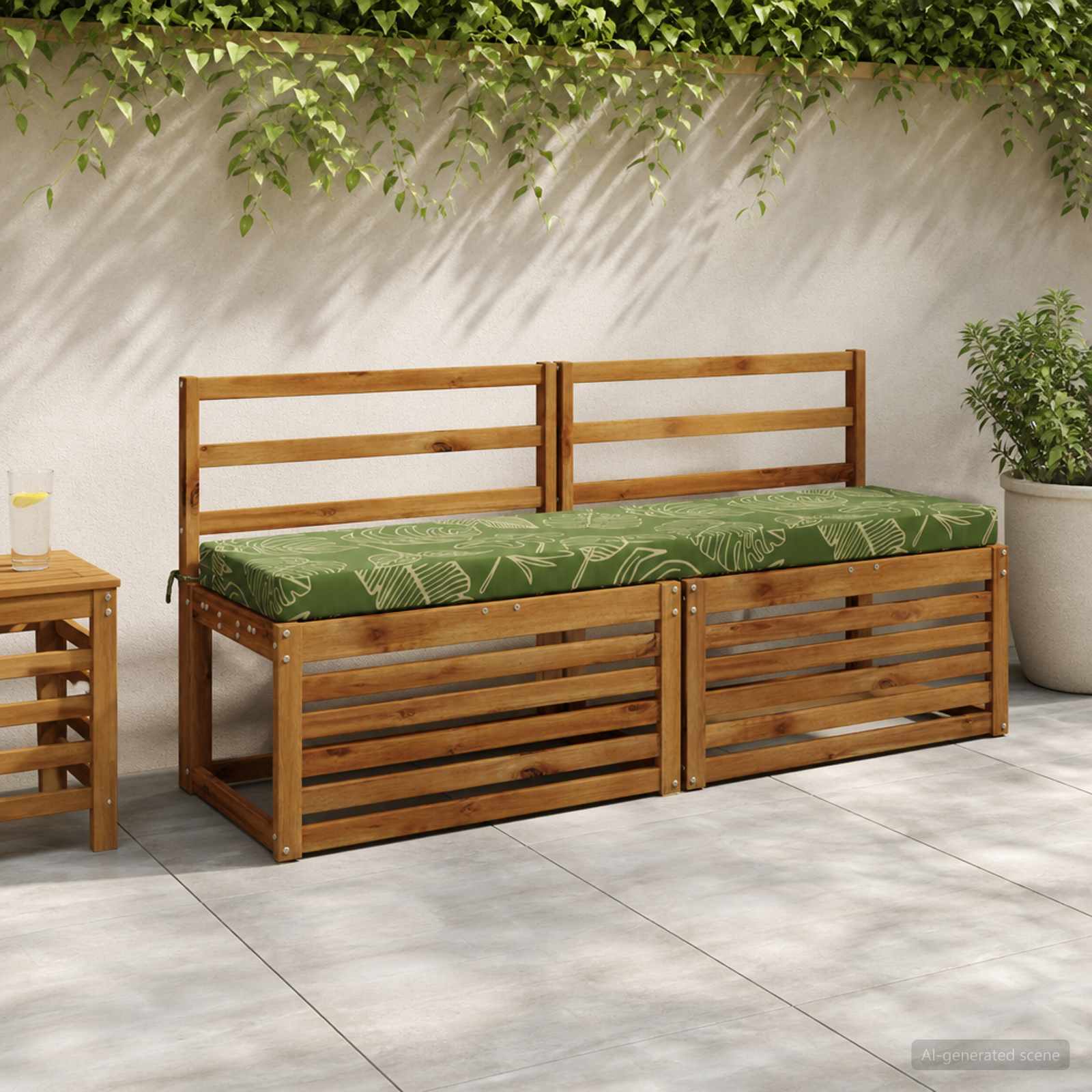 Cuscino per panchina SOEST 100% Poliestere Design a foglia