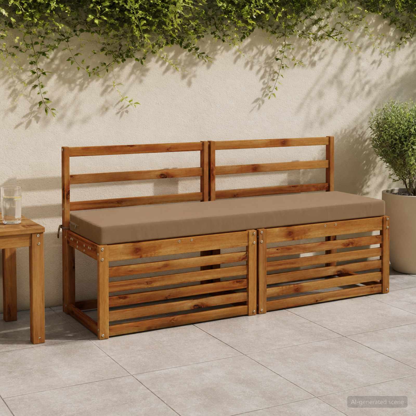 Cuscino per panchina SOEST 100% Poliestere Tortora