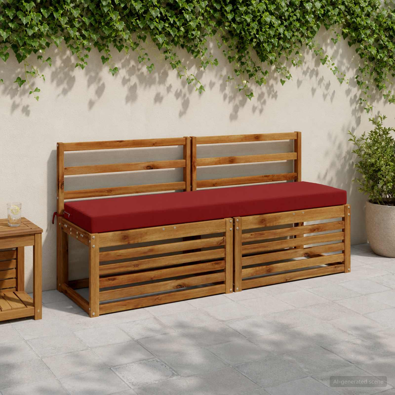 Cuscino per panchina SOEST 100% Poliestere Rosso Vino