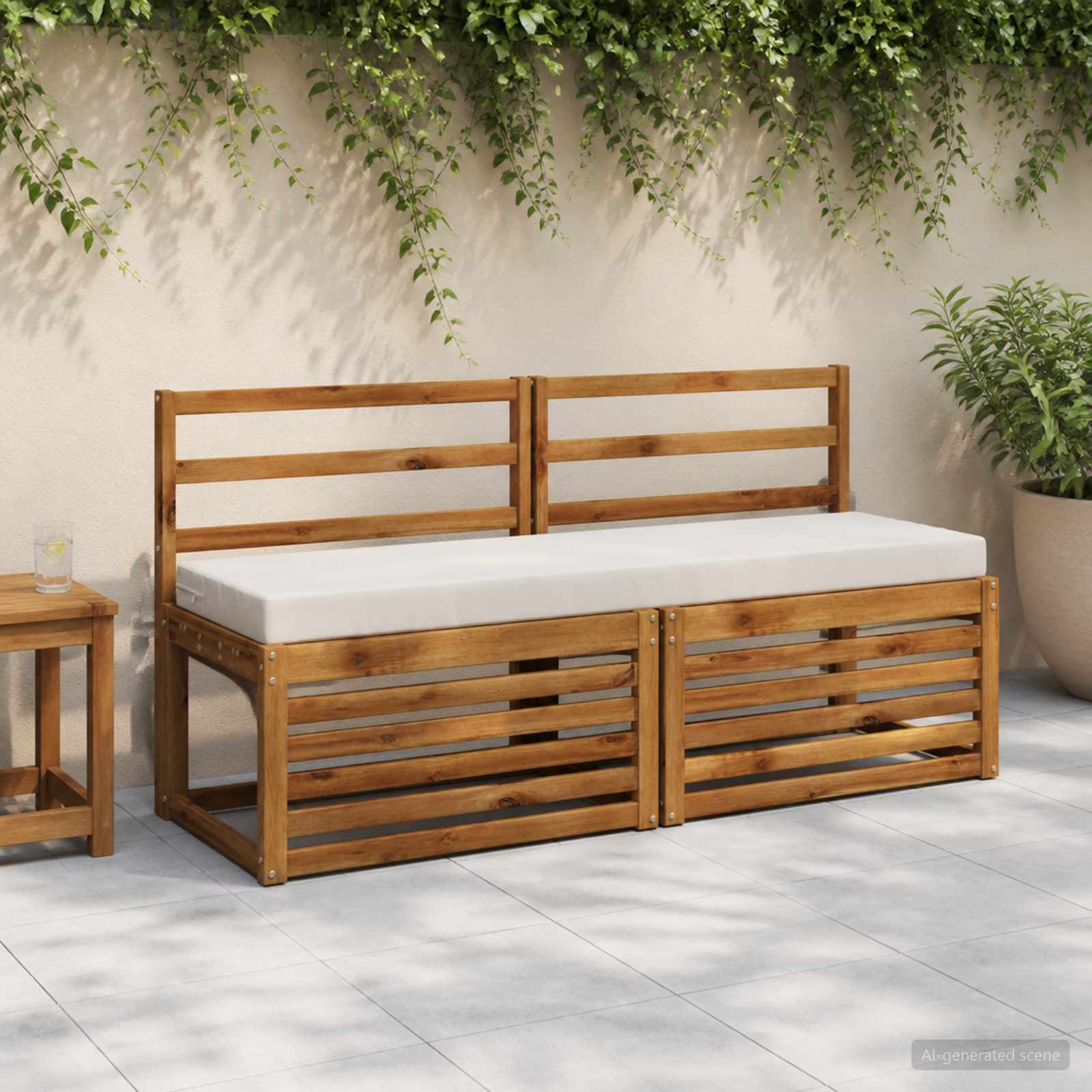 Cuscino per panchina SOEST 100% Poliestere Bianco