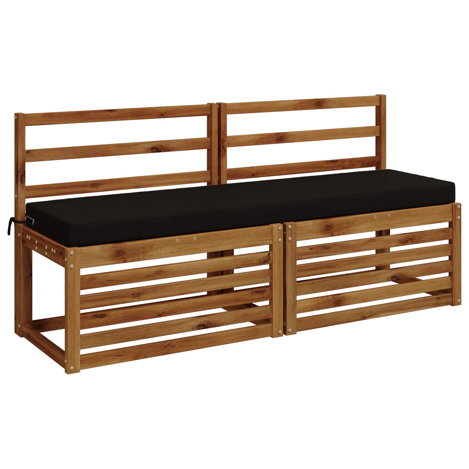 Cuscino per panchina SOEST 100% Poliestere Nero 160 x 40 x 8 cm