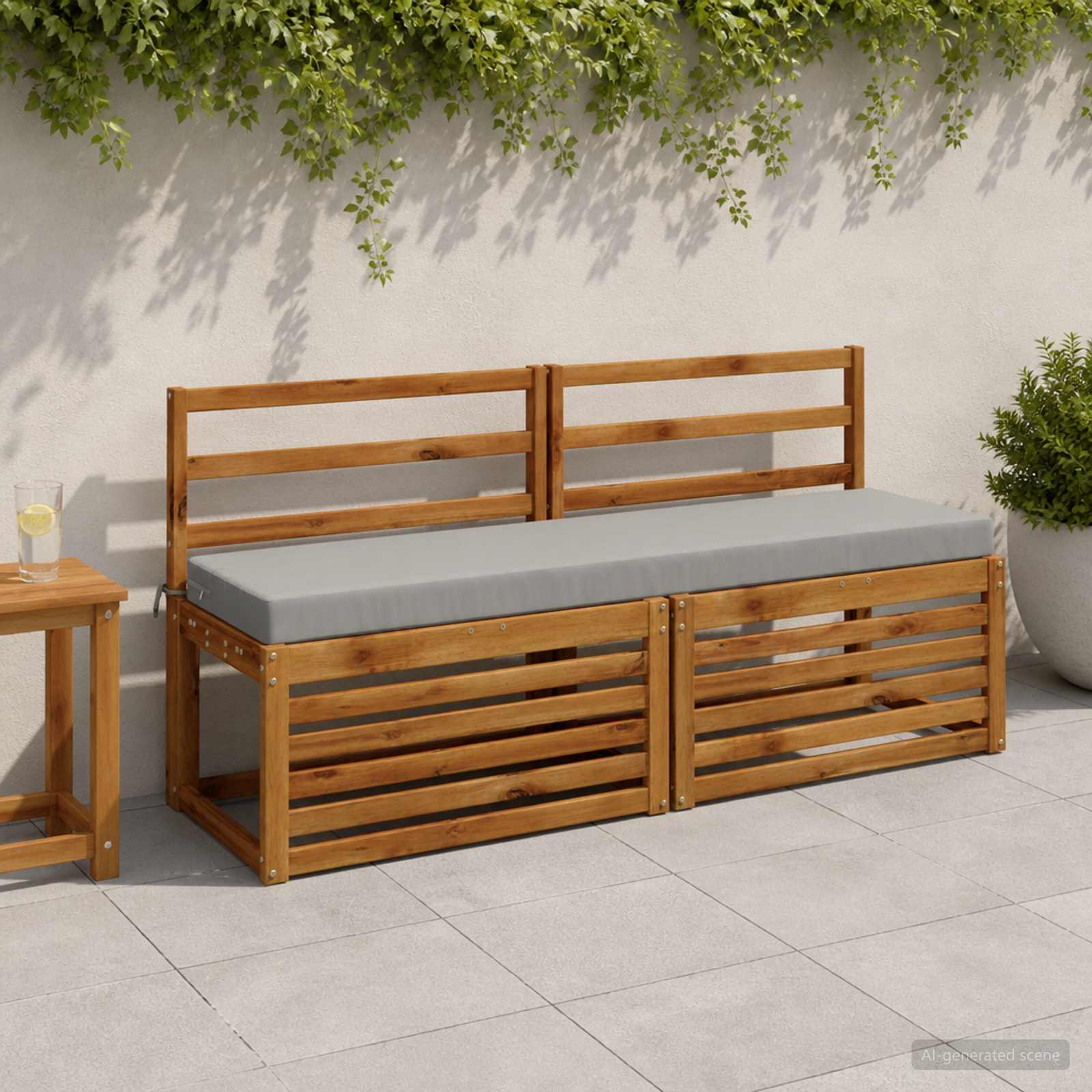 Cuscino per panchina SOEST 100% Poliestere Grigio