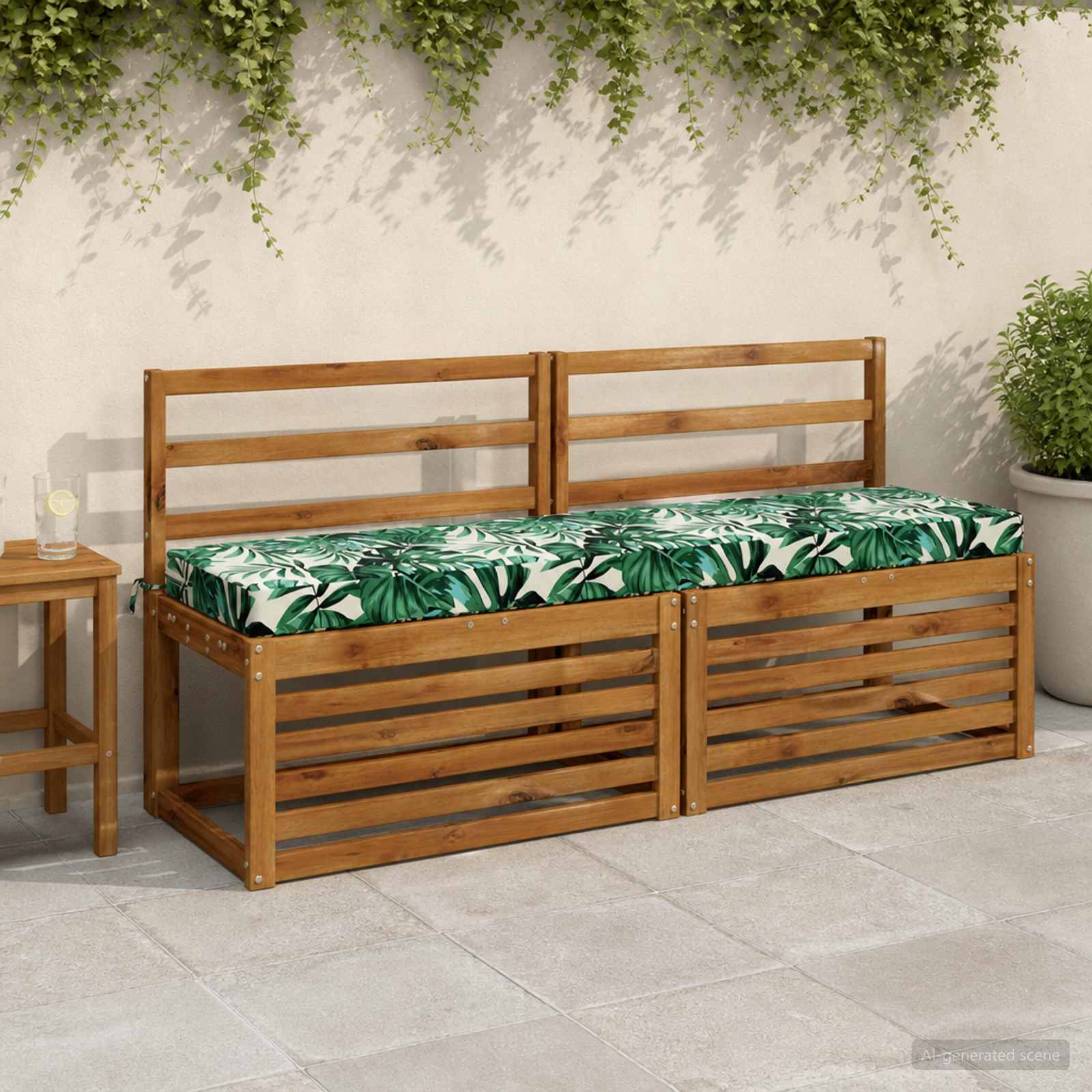 Cuscino per panchina SOEST 100% Poliestere Motivo a Foglie