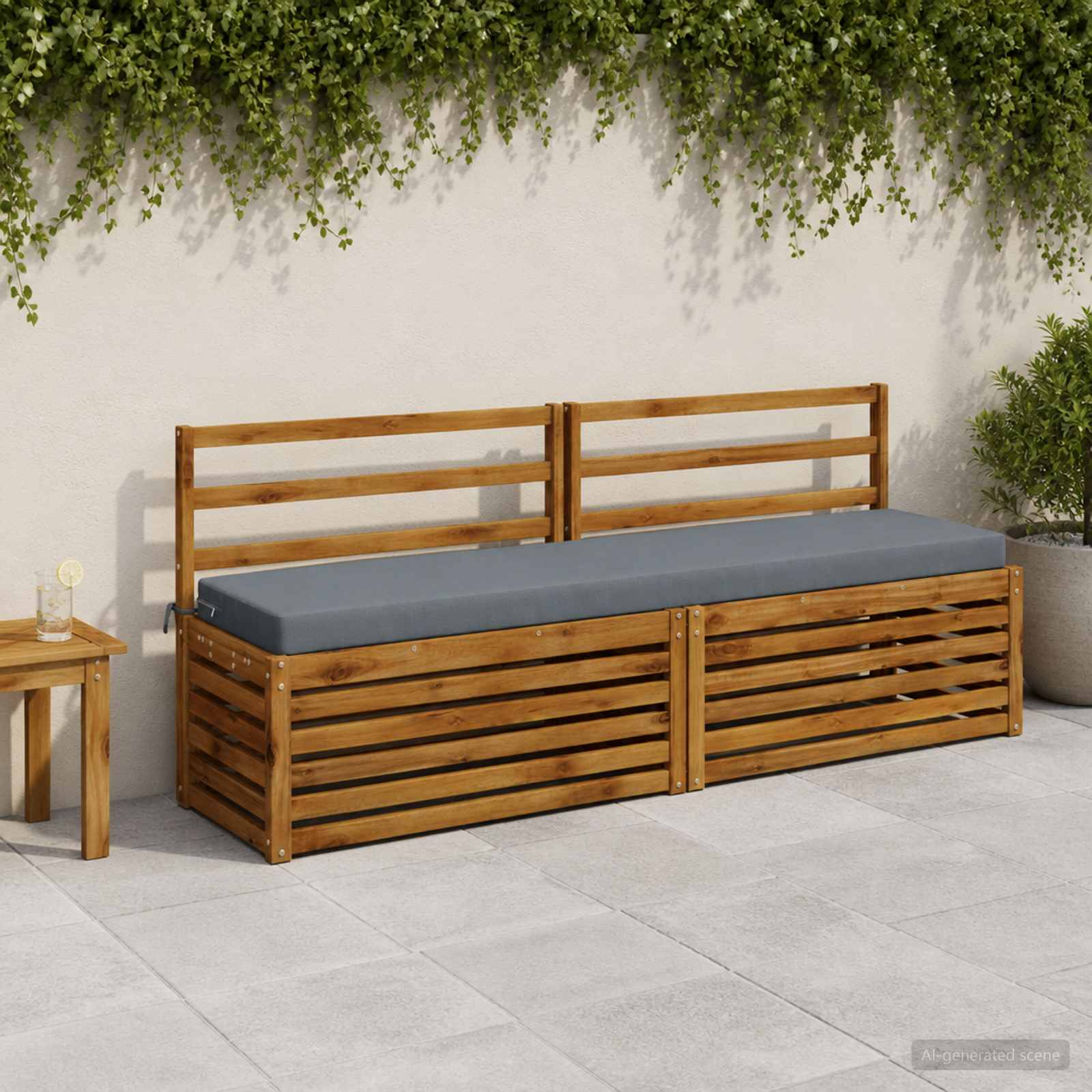 Cuscino per panchina SOEST 100% Poliestere Blu 170 x 40 x 8 cm