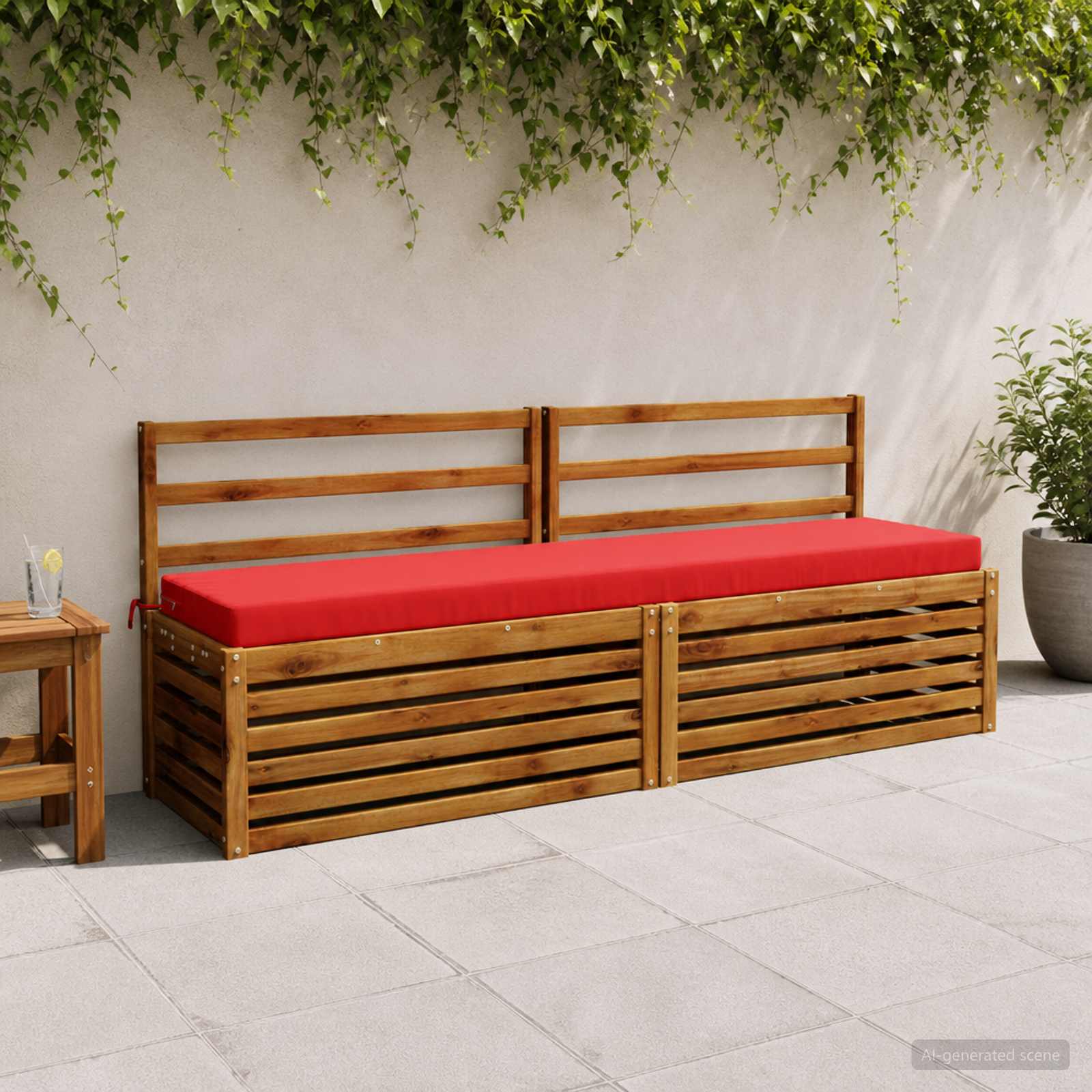 Cuscino per panchina SOEST 100% Poliestere Rosso