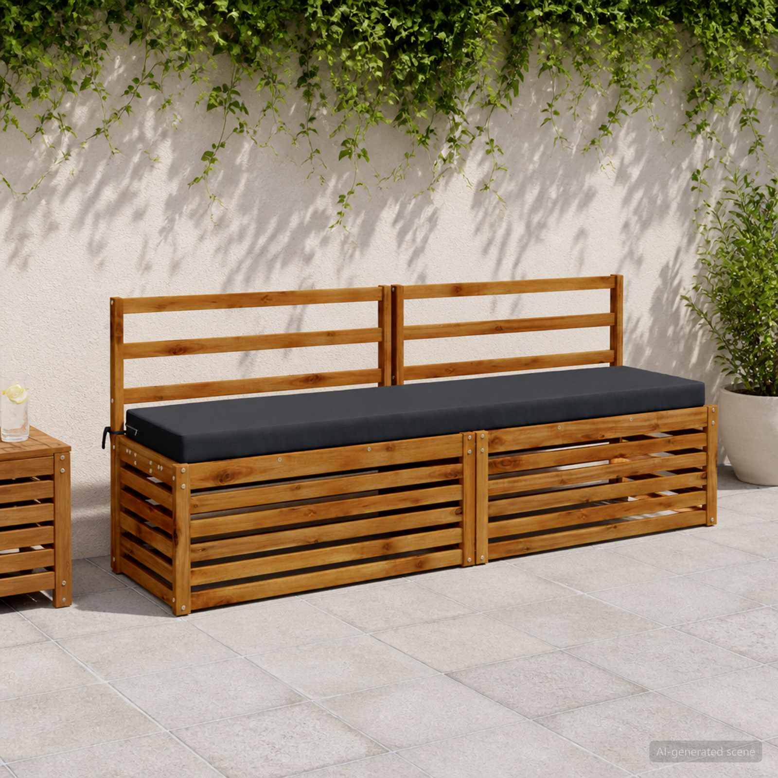 Cuscino per panchina SOEST 100% Poliestere Blu Scuro