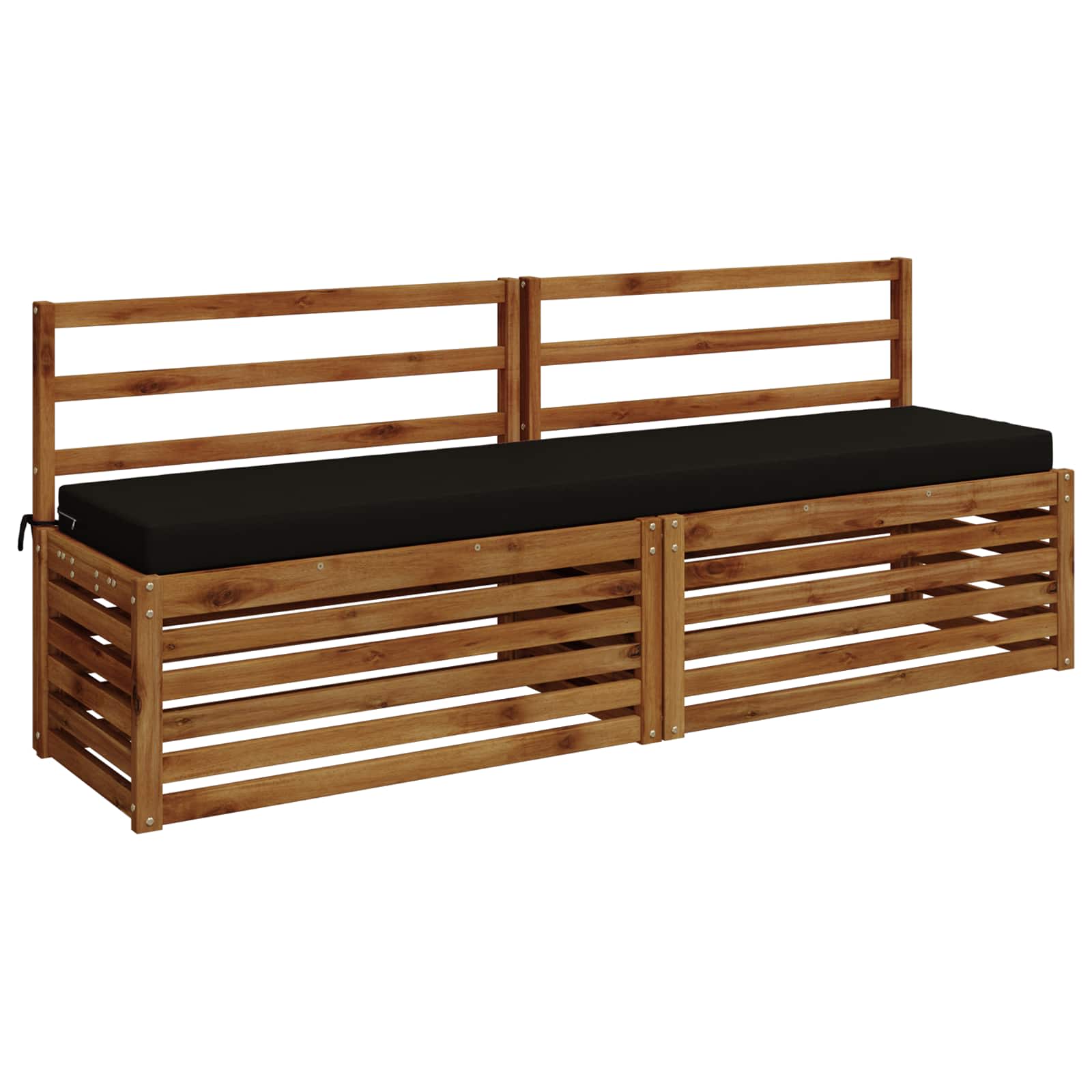 Cuscino per panchina SOEST 100% Poliestere Nero 180 x 40 x 8 cm
