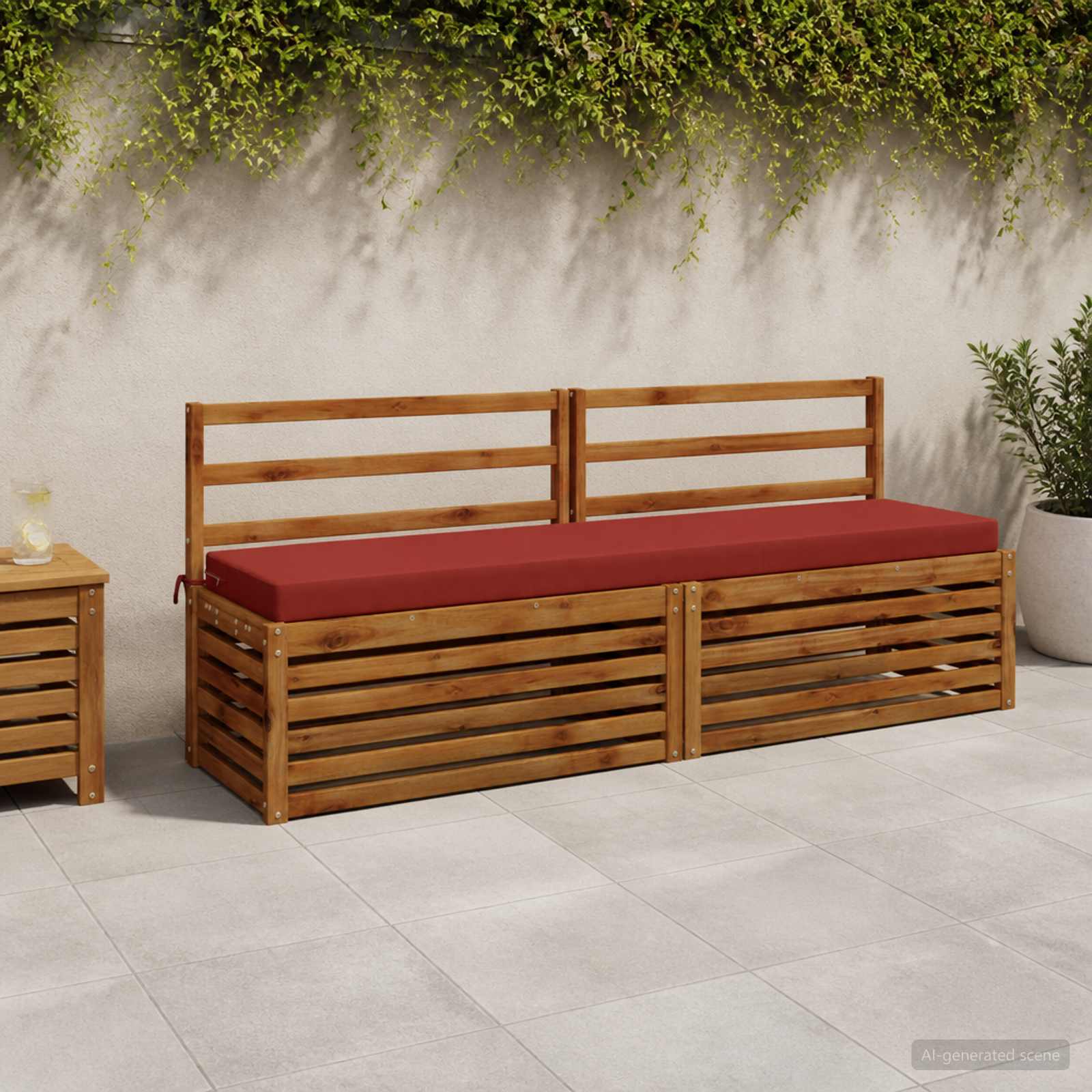 Cuscino per panchina SOEST 100% Poliestere Rosso
