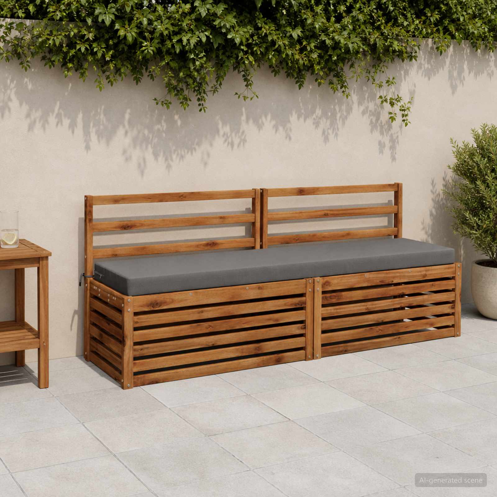 Cuscino per panchina SOEST 100% Poliestere Grigio