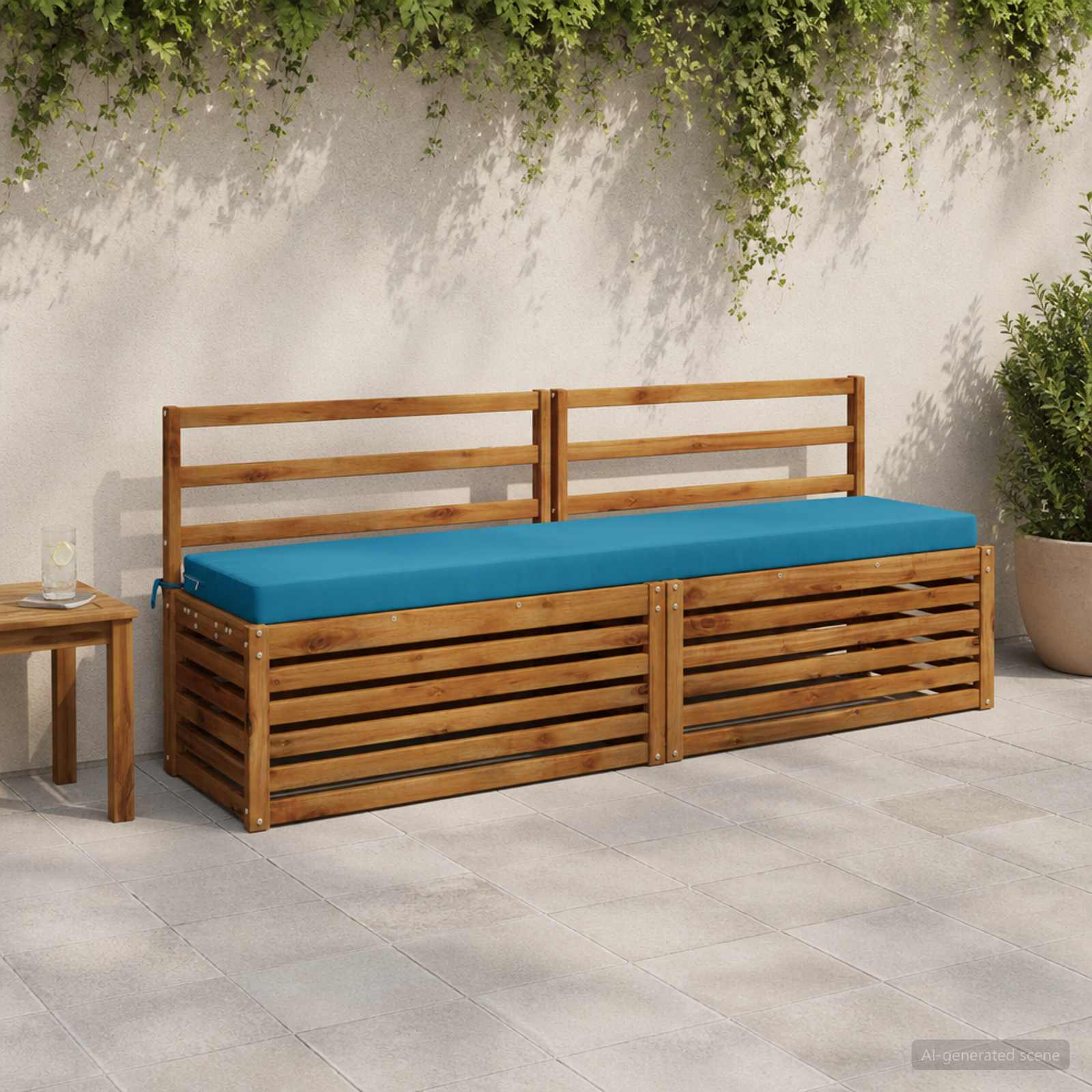 Cuscino per panchina SOEST 100% Poliestere Azzurro