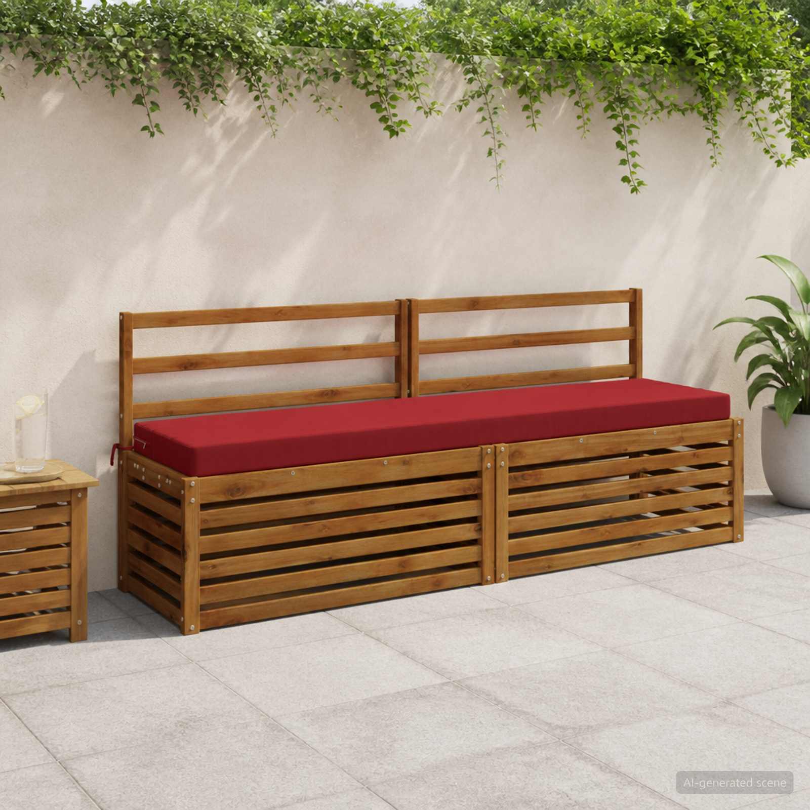 Cuscino per panchina SOEST 100% Poliestere Rosso Vino