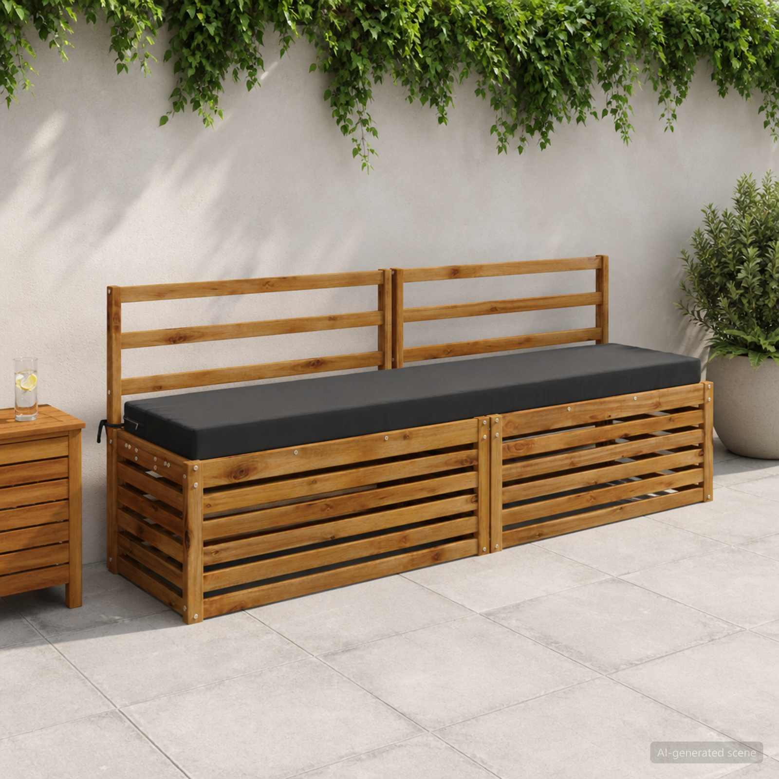 Cuscino per panchina SOEST 100% Poliestere Antracite