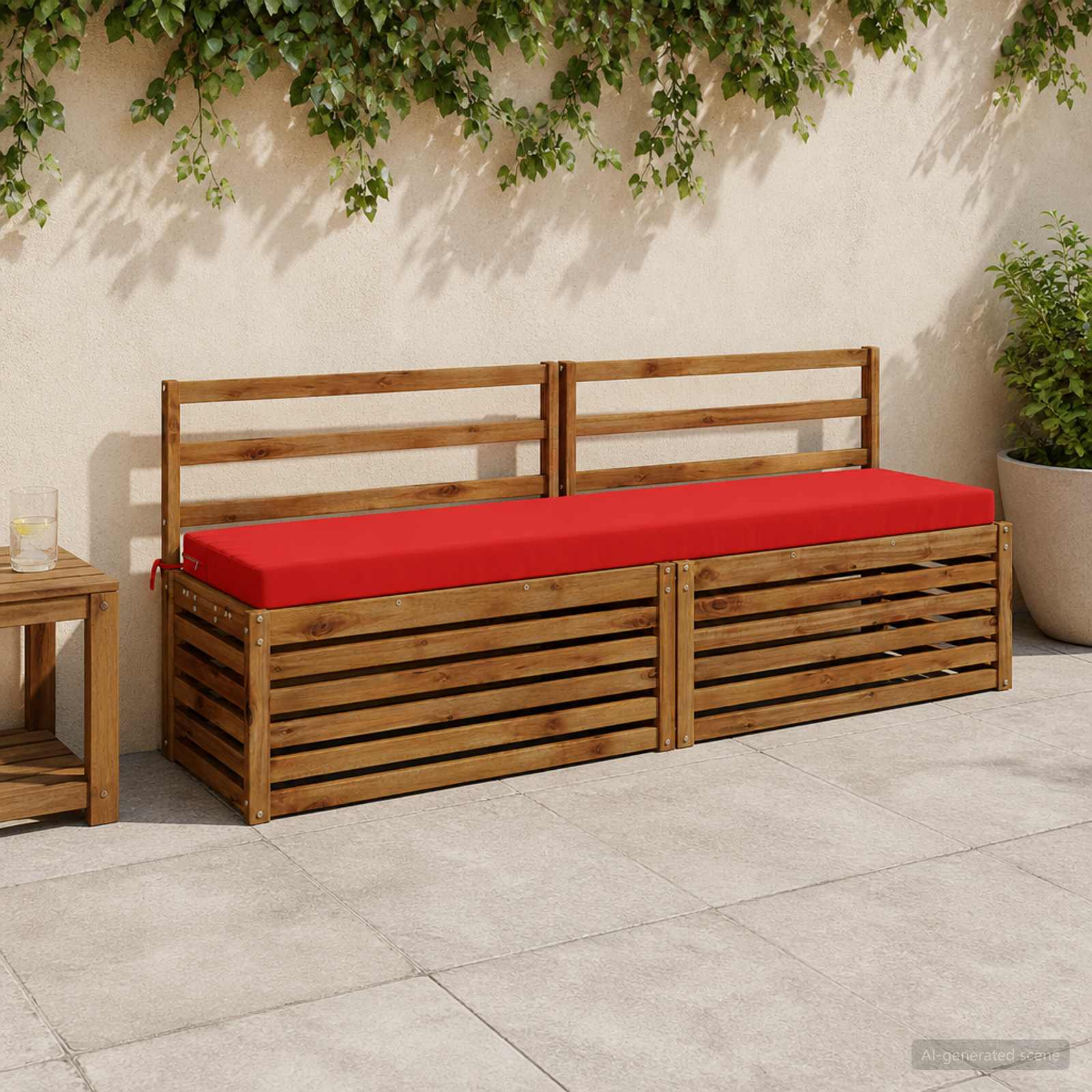Cuscini per Panchina a 2 Pezzi SOEST 2 pz 100% Poliestere Rosso