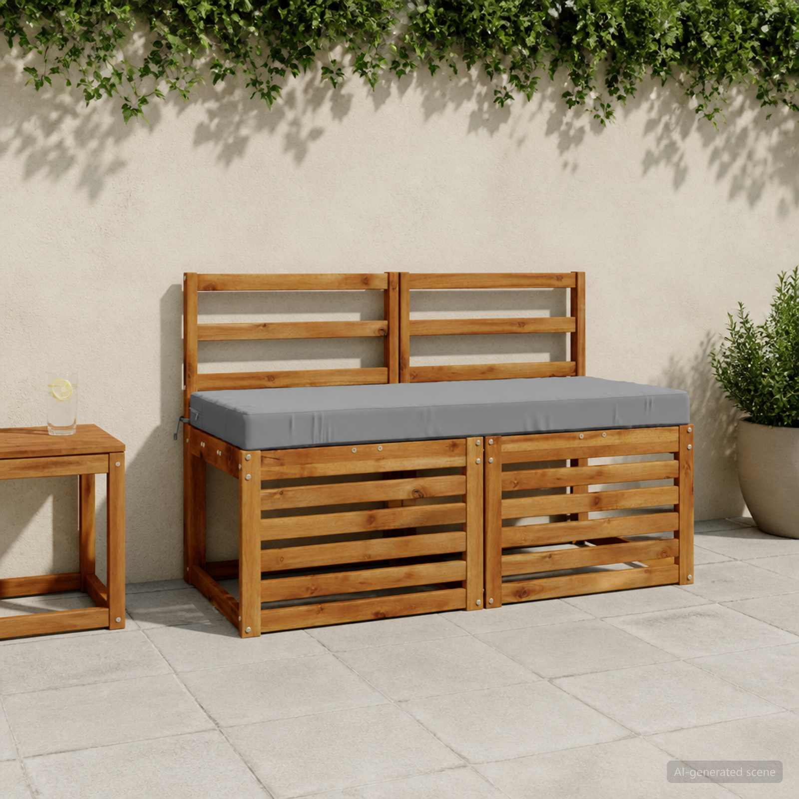 Cuscino per panchina SOEST 100% Poliestere Grigio