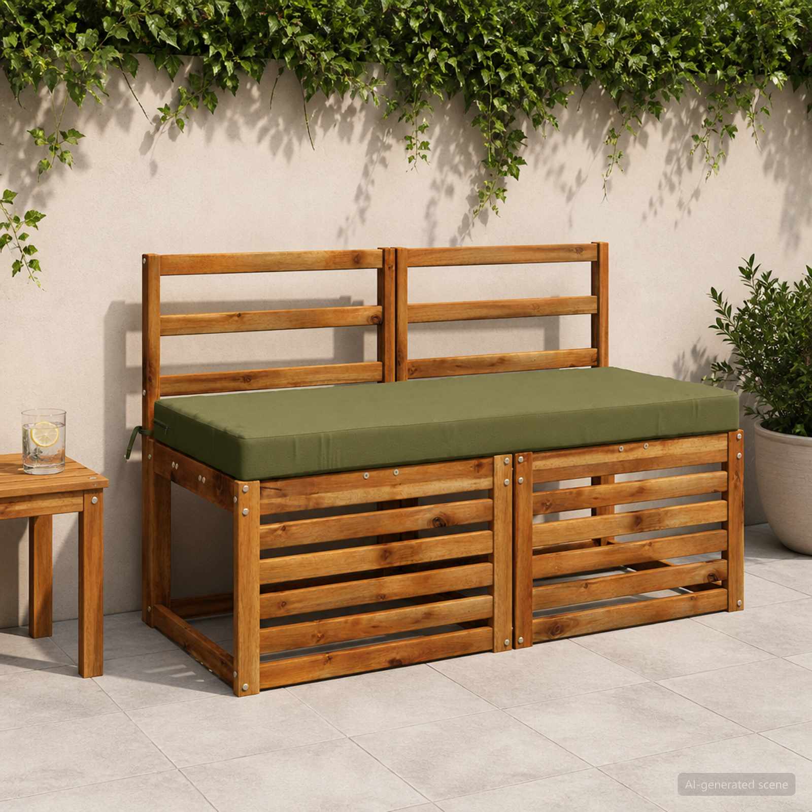 Cuscino per panchina SOEST 100% Poliestere Verde Oliva