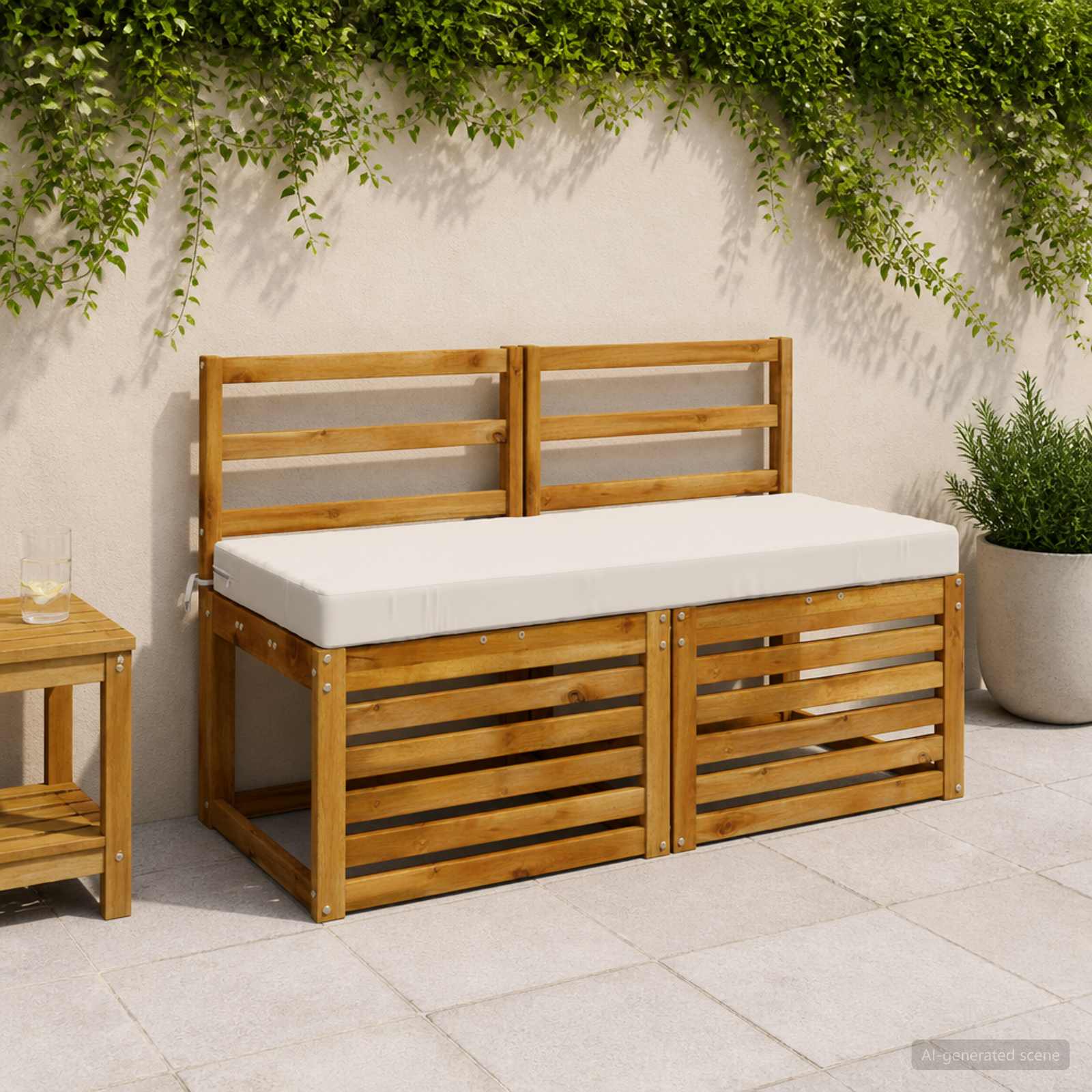 Cuscino per panchina SOEST 100% Poliestere Bianco