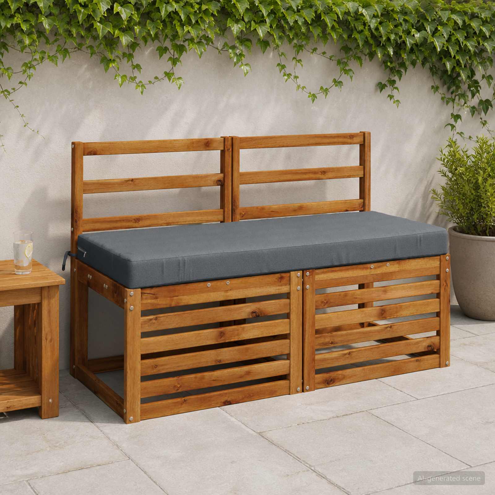 Cuscino per panchina SOEST 100% Poliestere Blu 120 x 50 x 8 cm