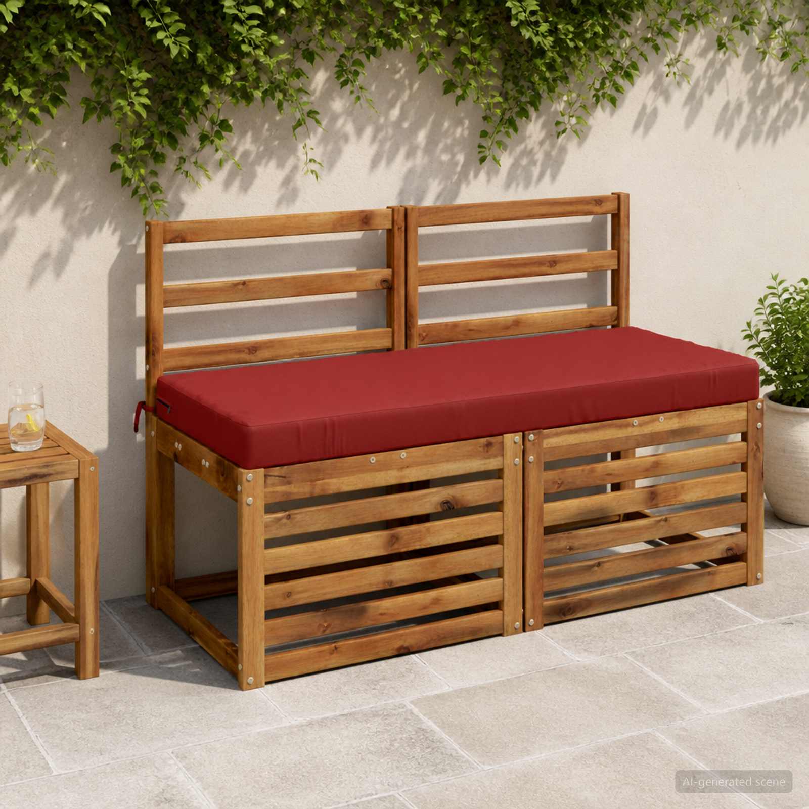 Cuscini per Panchina a 2 Pezzi SOEST 2 pz 100% Poliestere Rosso