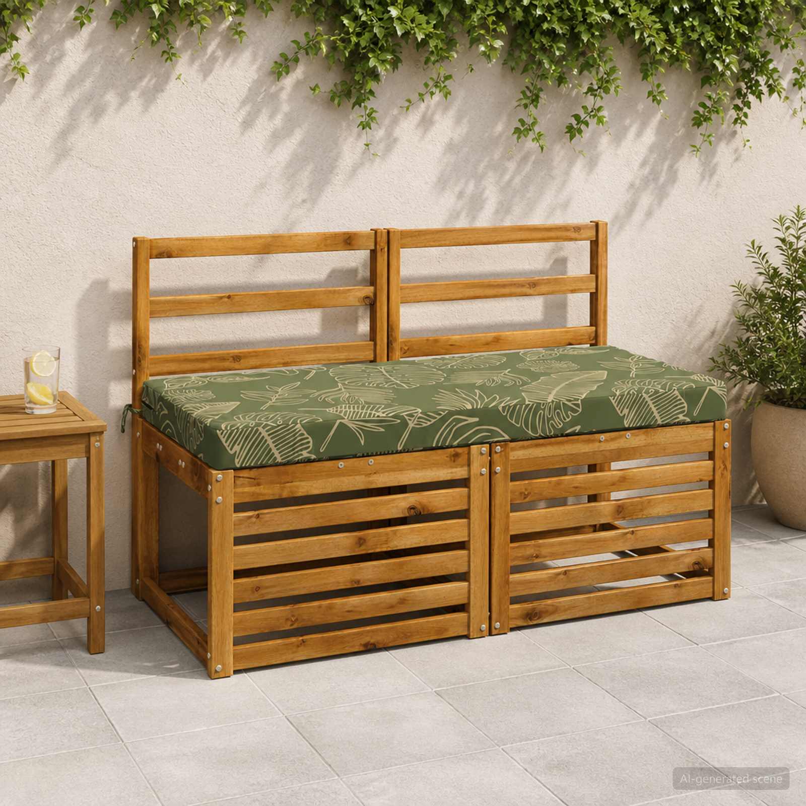 Cuscino per panchina SOEST 100% Poliestere Design a foglia